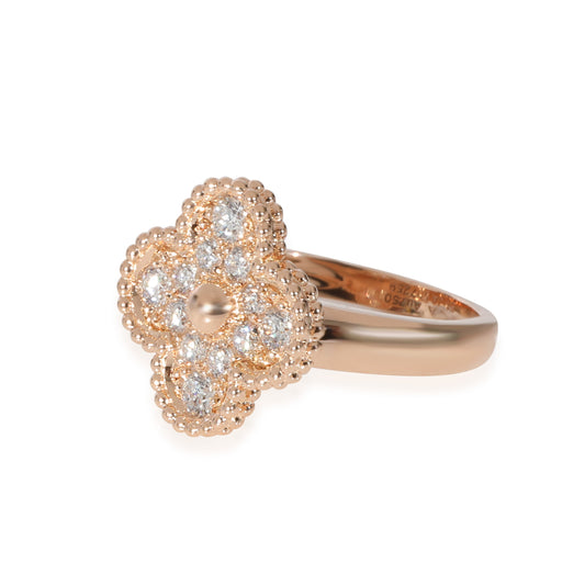 Vintage Alhambra Diamond Ring in 18k Rose Gold 0.48 CTW