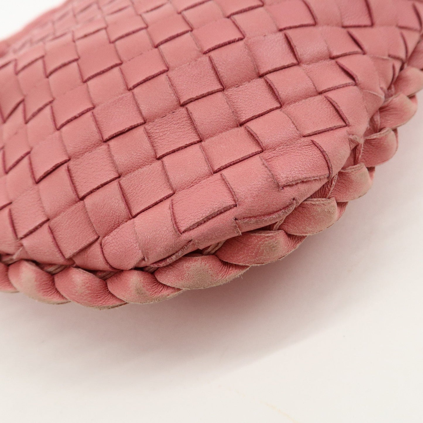 BOTTEGA VENETA Intrecciato Hobo Leather Shoulder Bag Pink 115653