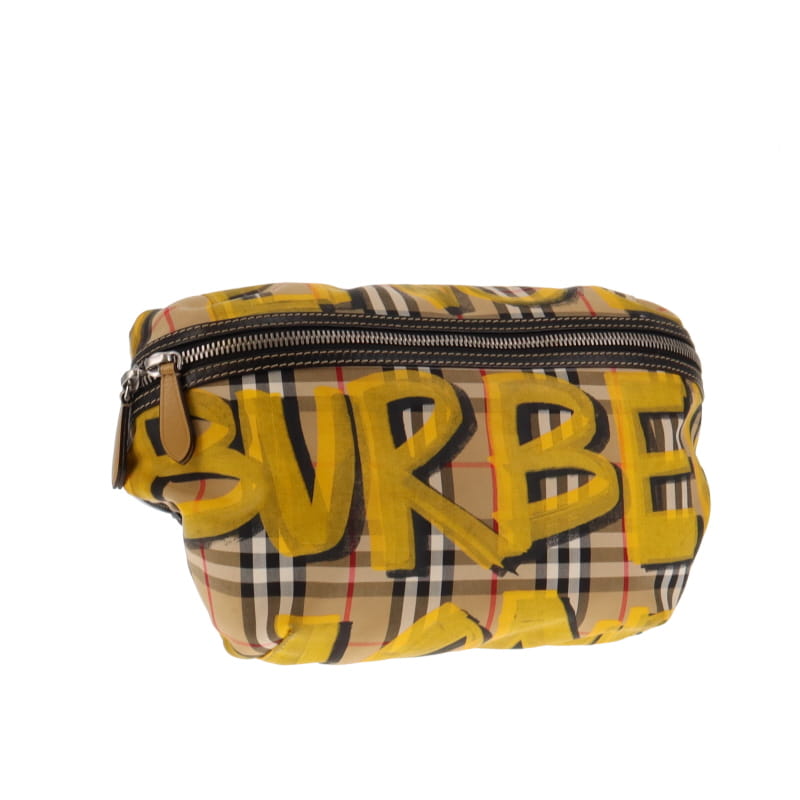 Burberry Graffiti Check Belt Bag Large