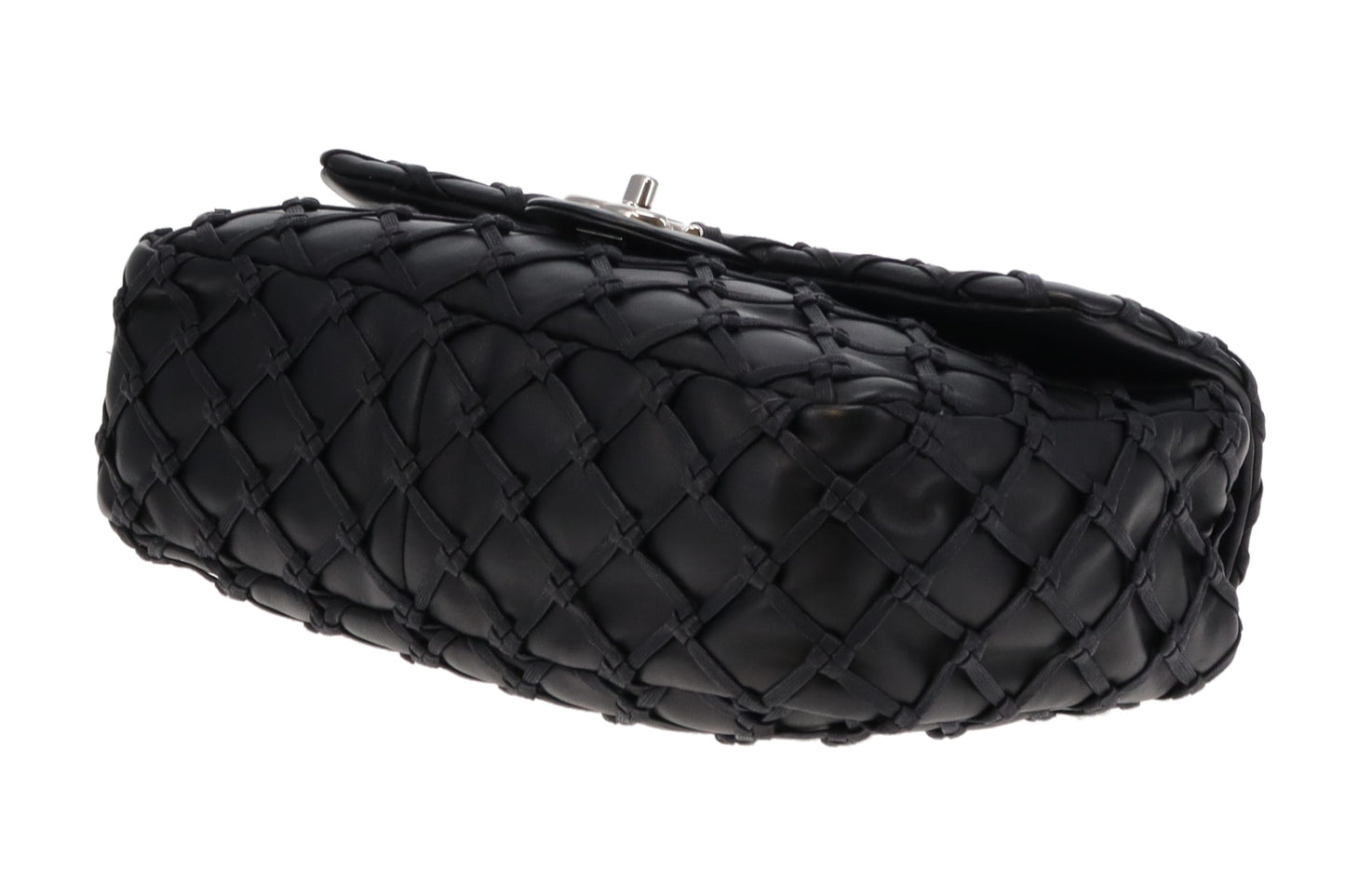 Chanel Black Lambskin Jumbo Canebiers Net Flap 2011