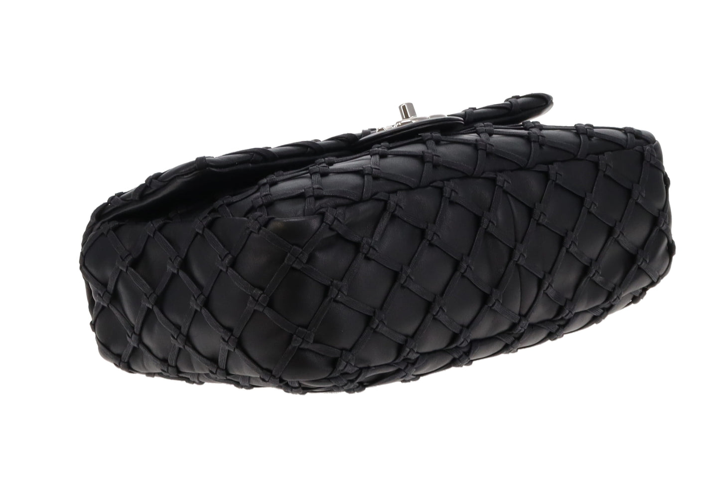 Chanel Black Lambskin Jumbo Canebiers Net Flap 2011