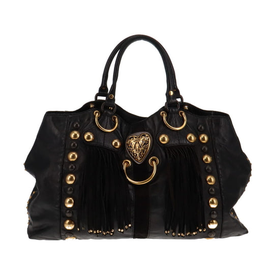 Gucci Vintage Limited Edition Babouska Fringed Tote Black With Studs