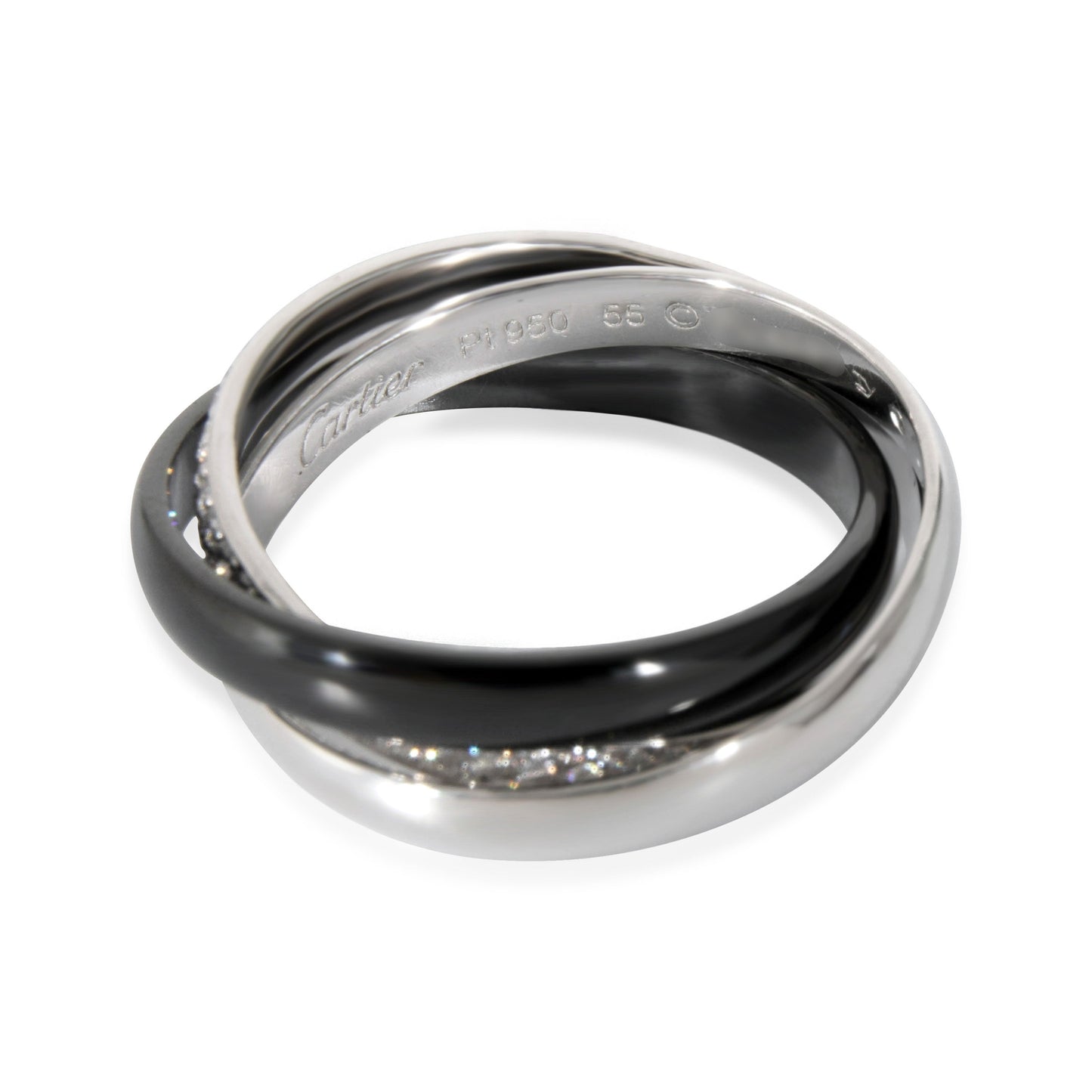 Trinity Ring In Ceramic, Small Model (White Gold)