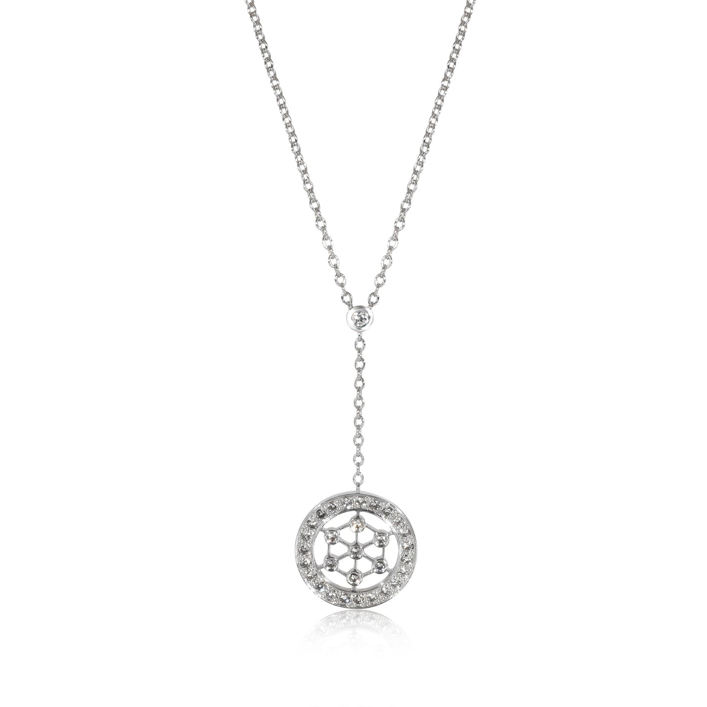 Voile Diamond Lariat Pendant  in  Platinum 0.1 CTW