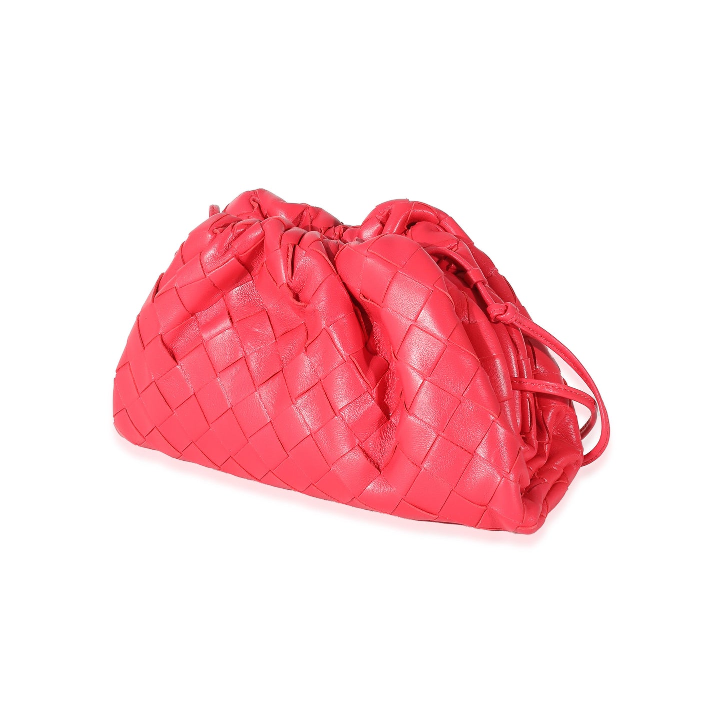 Raspberry Intrecciato Lambskin Mini Pouch