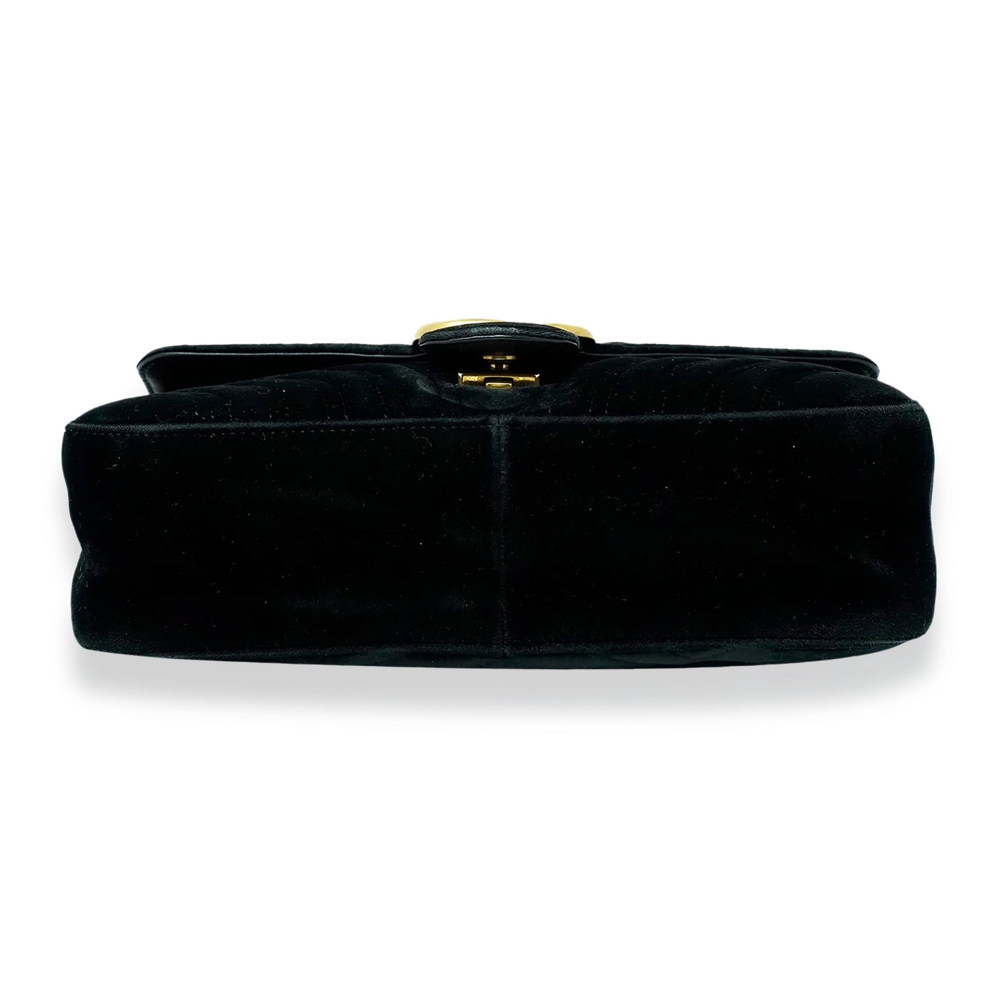 Black Matelassé Velvet Small Marmont Shoulder Bag