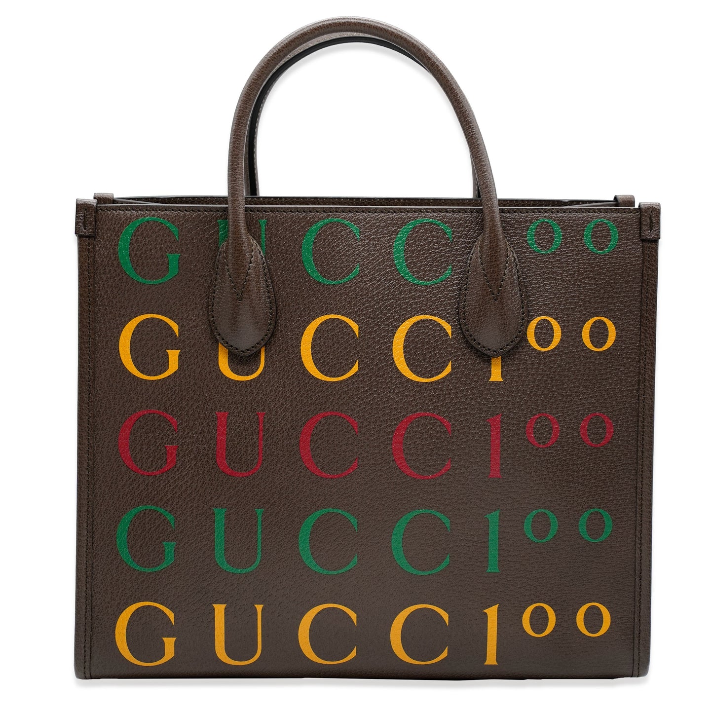 Brown Calfskin Gucci 100 Tote