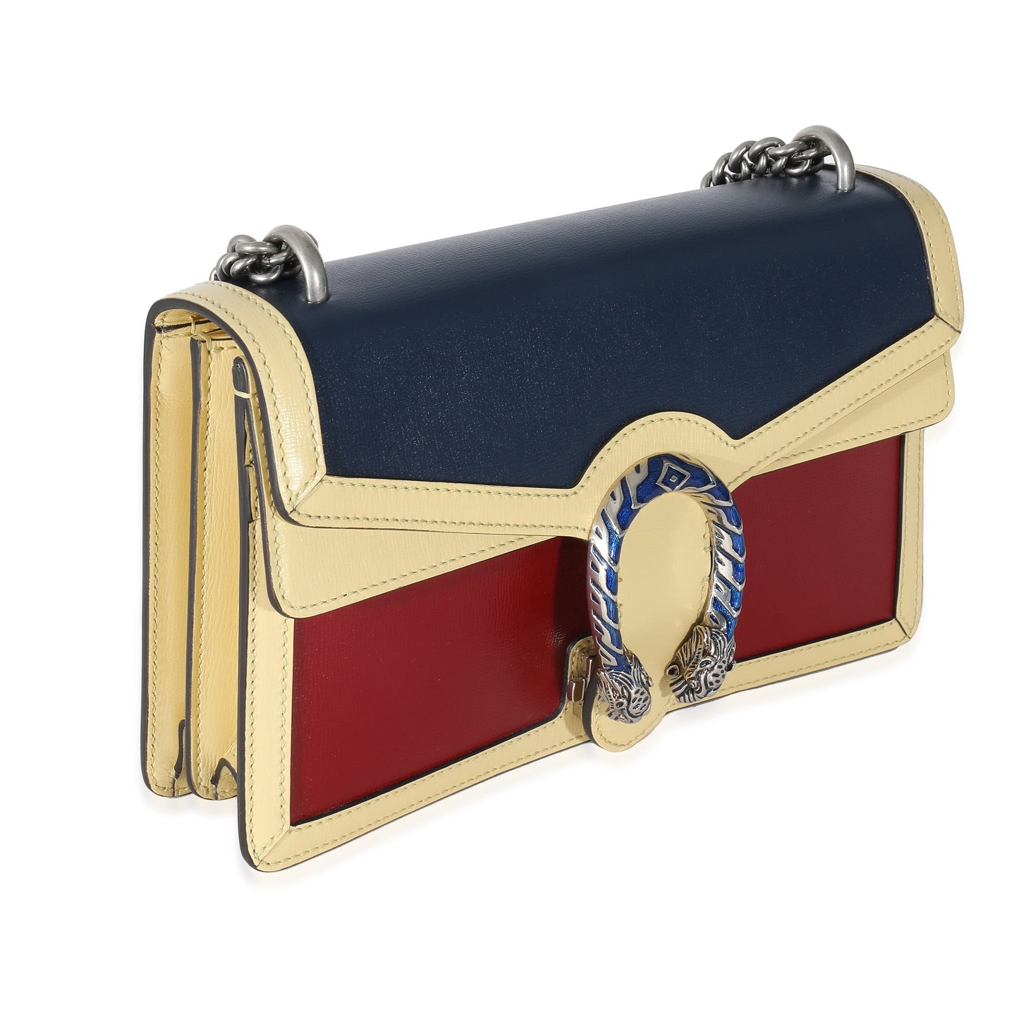 Multicolor Navy Calfskin Enamel Small Dionysus Bag