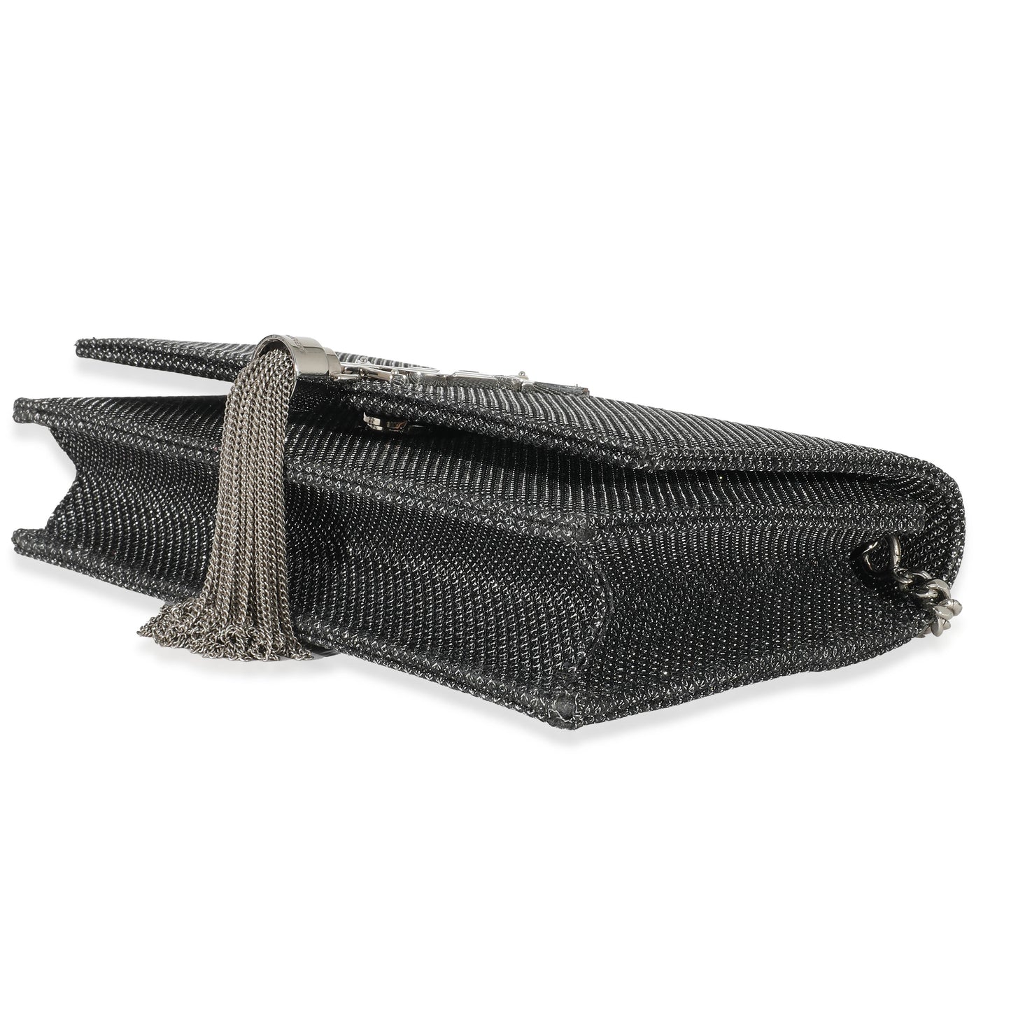 Silver Embossed Kate Tassel Chain Wallet