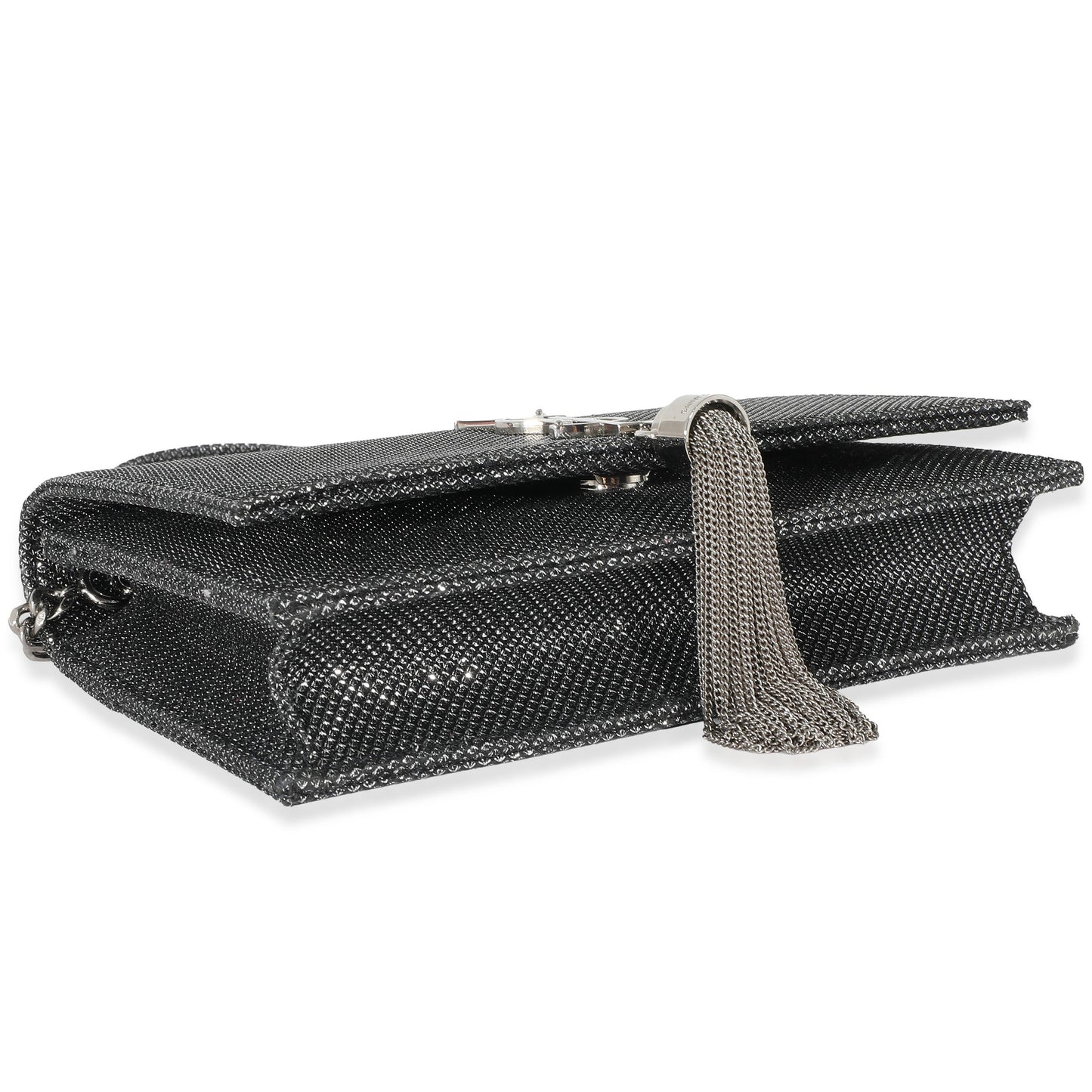 Silver Embossed Kate Tassel Chain Wallet