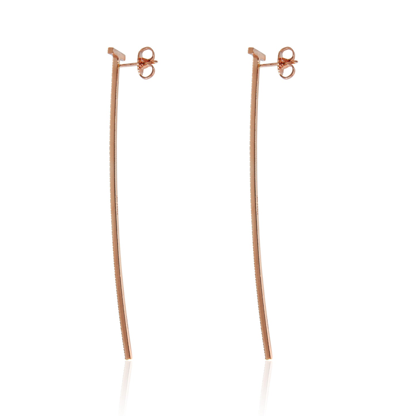 Tiffany T Elongated Wire Bar  Earrings in 18K Rose Gold 0.47 CTW