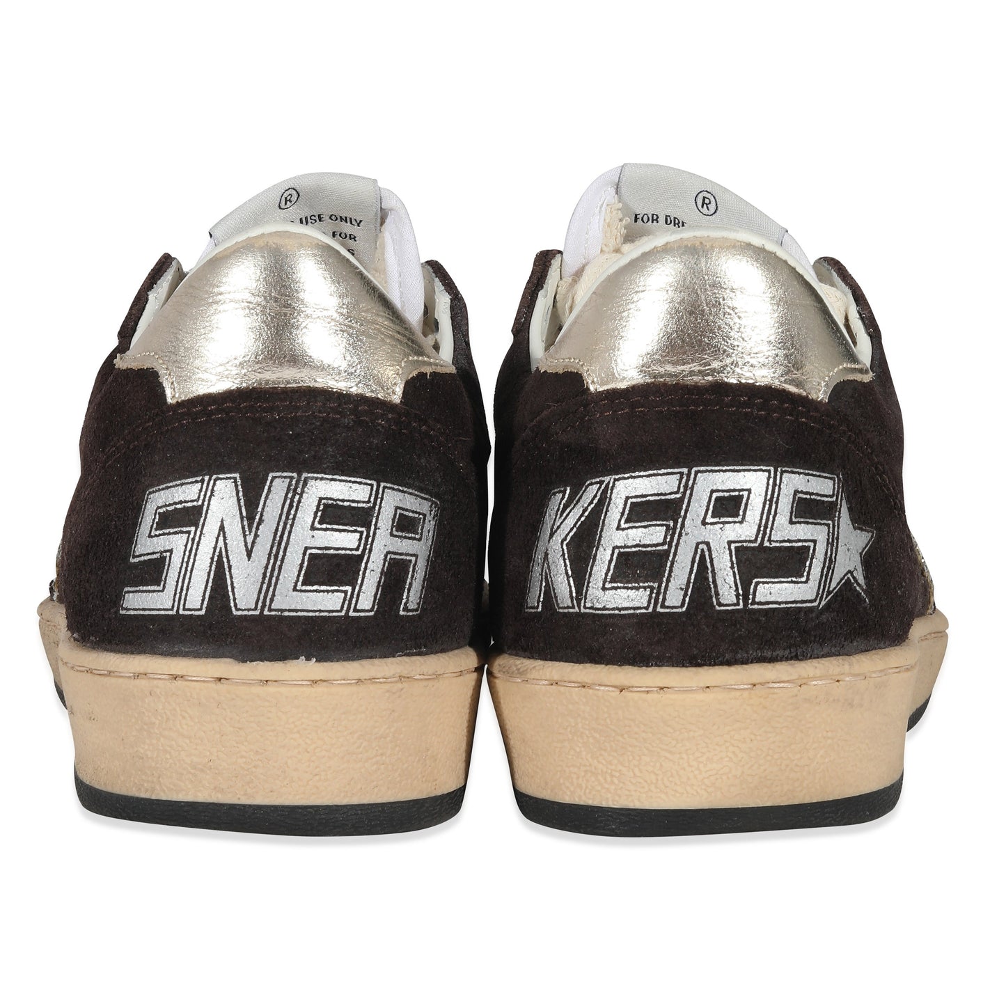 Silver Glitter Star Brown Suede Ballstar 36