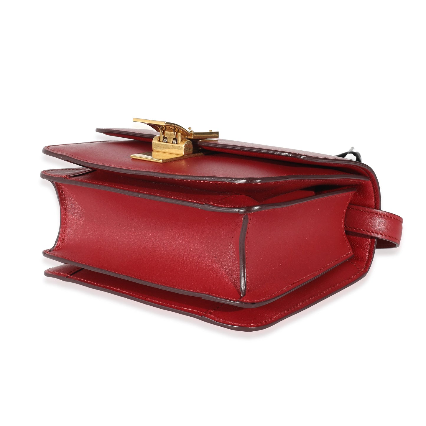 Red Smooth Calfskin Small Classic Box Bag