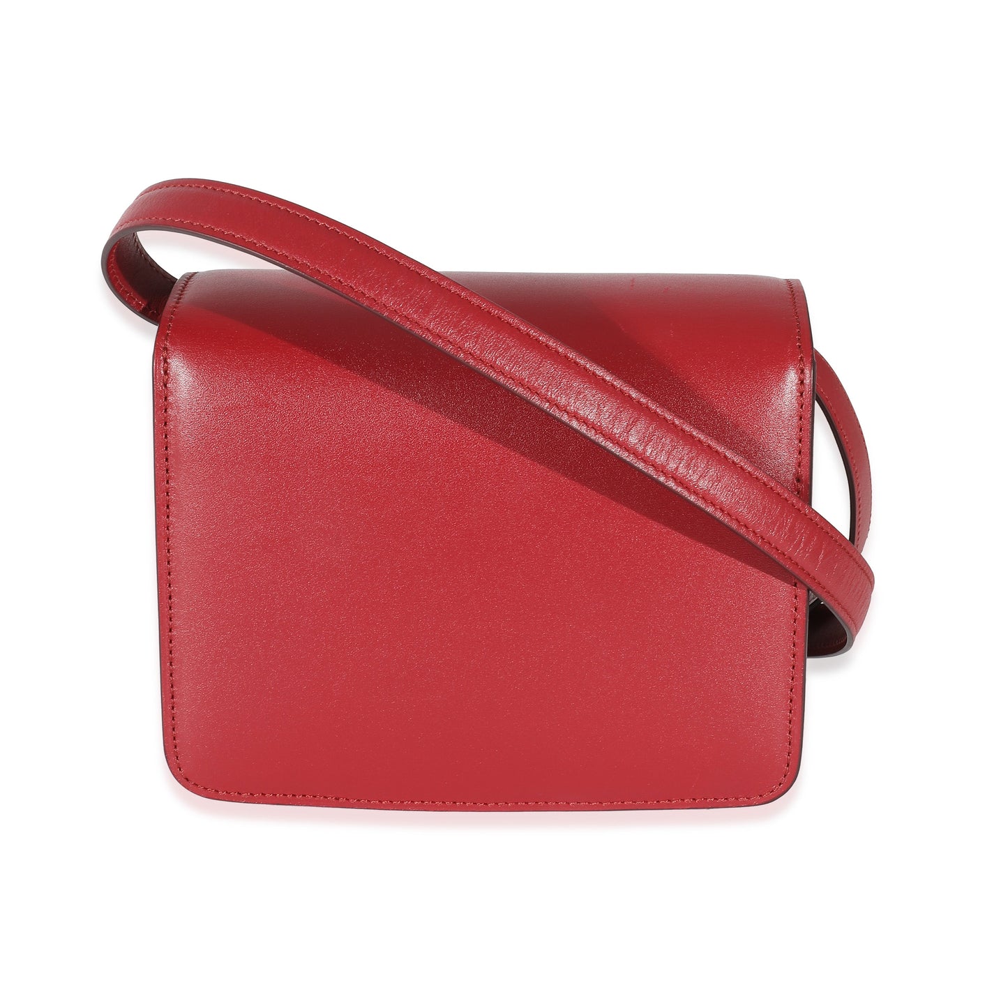 Red Smooth Calfskin Small Classic Box Bag