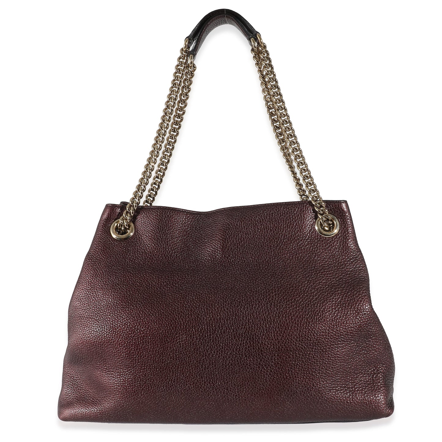 Metallic Purple Pebbled Calfskin Soho Chain Tote