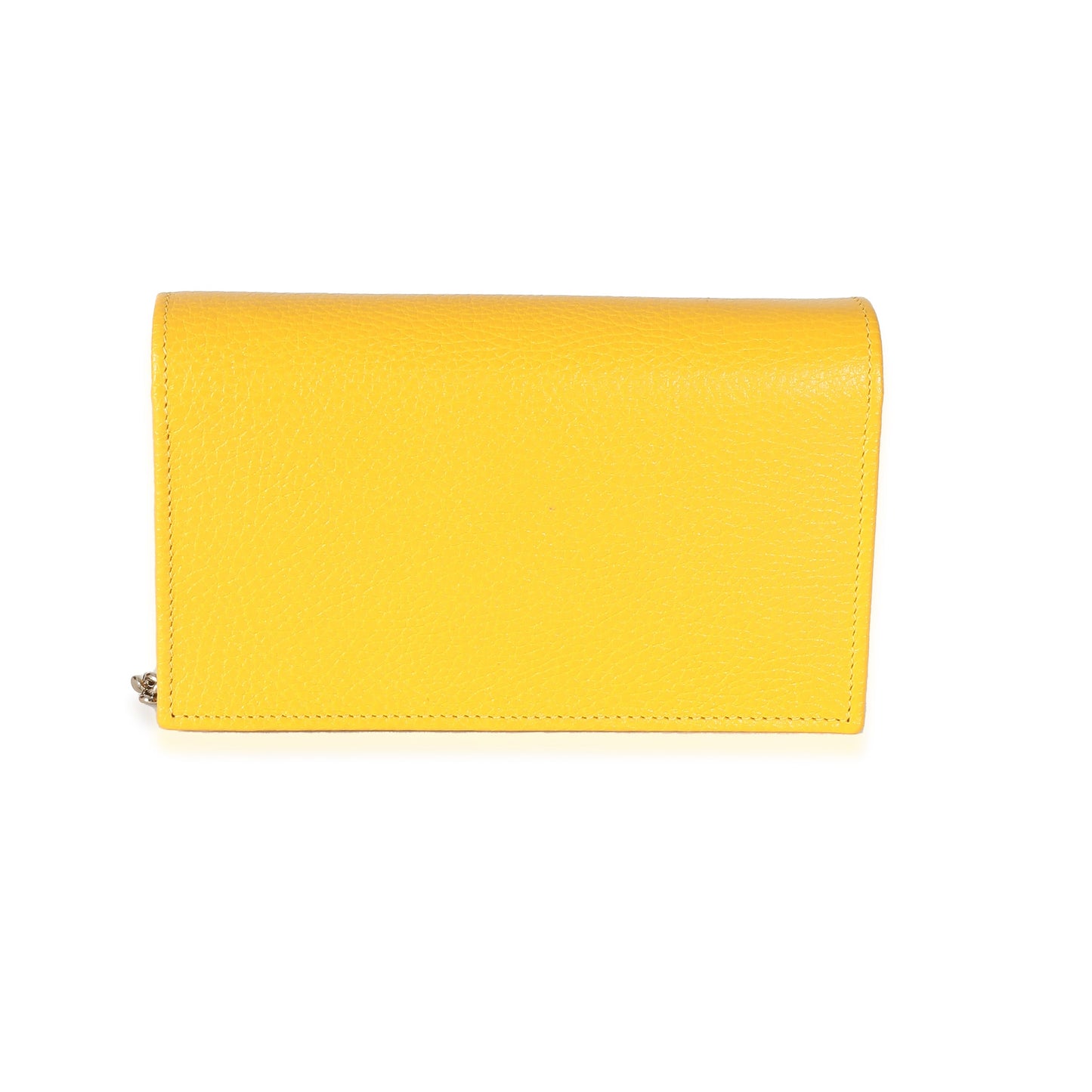 Yellow Dollar Calfskin Interlocking G Chain Wallet