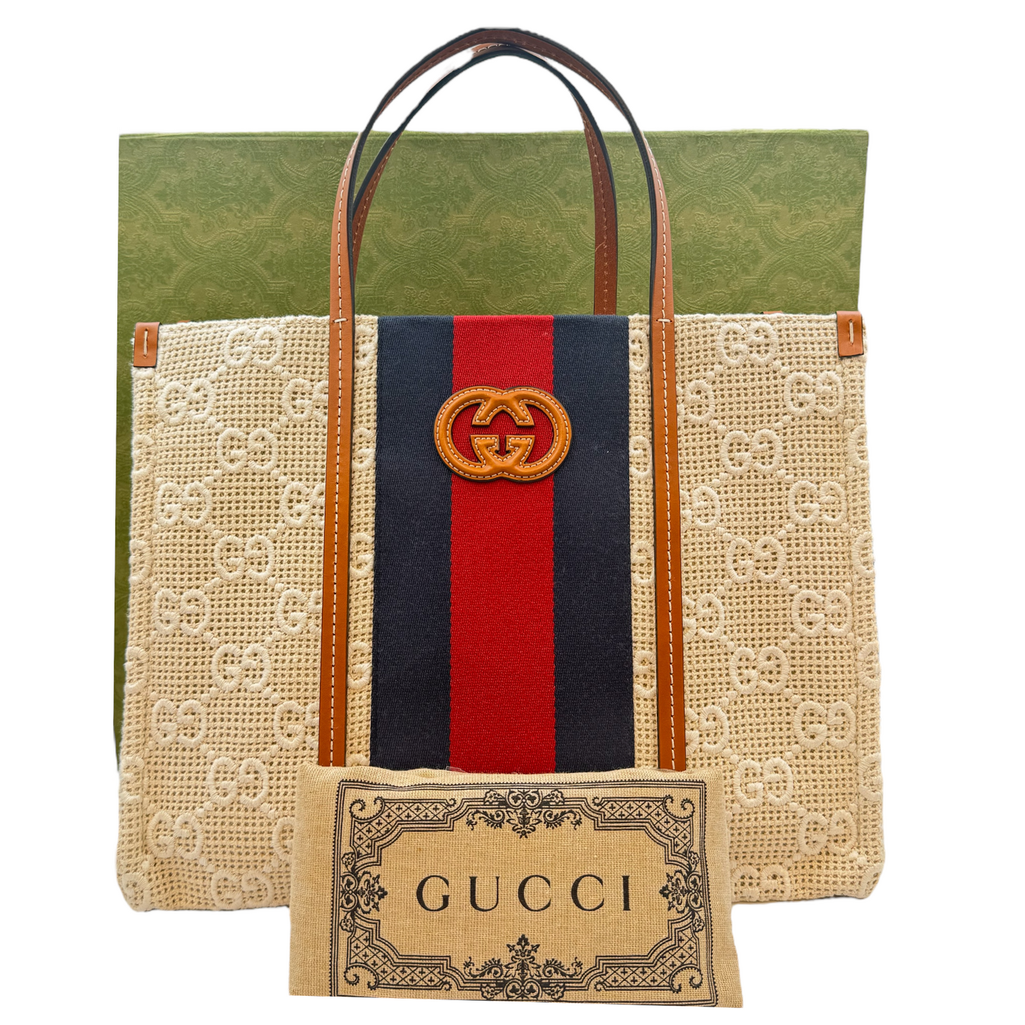 Gucci Interlocking G Canvas Tote Bag