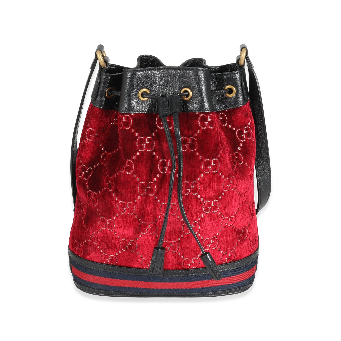 Red Velvet GG Monogram Bucket Bag