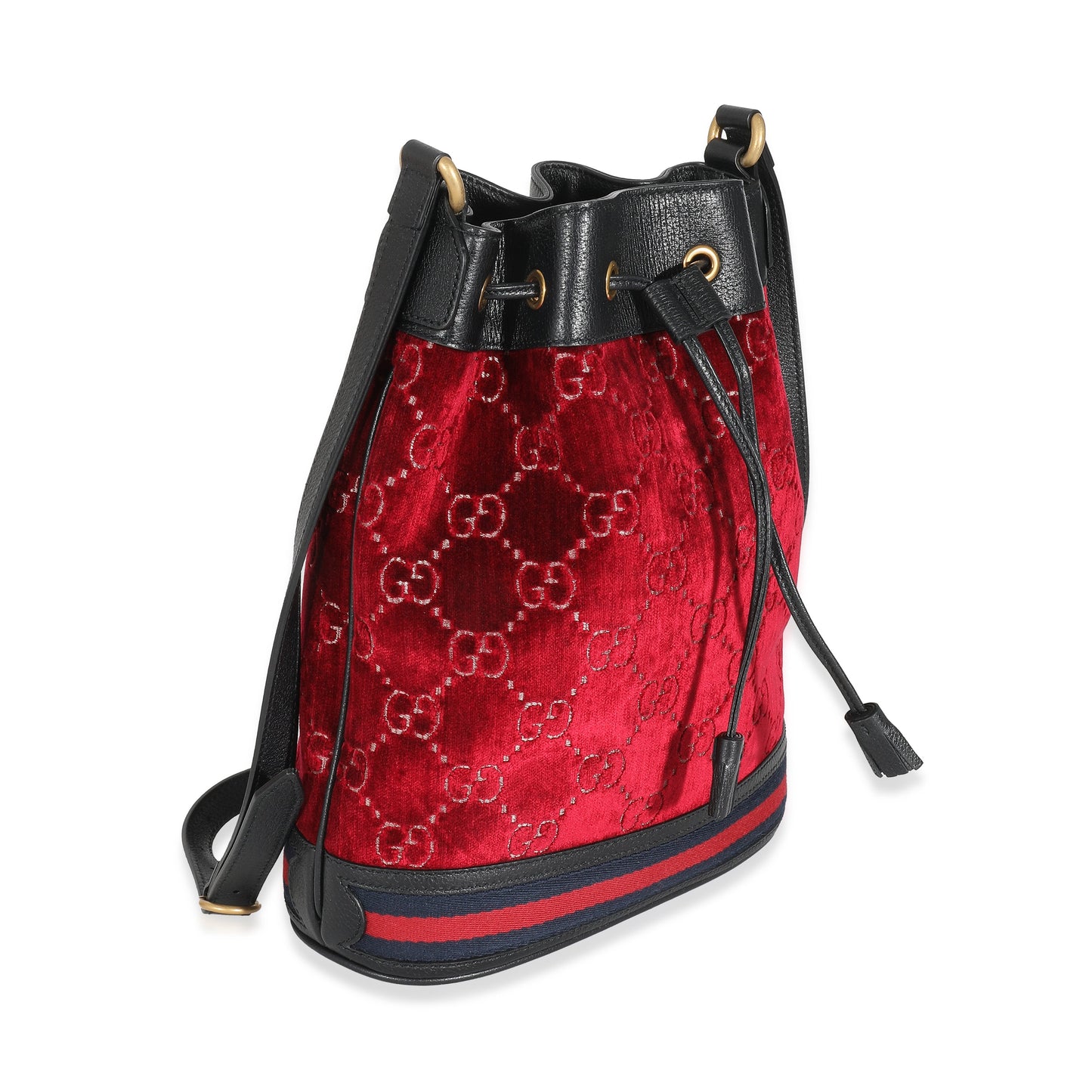 Red Velvet GG Monogram Bucket Bag