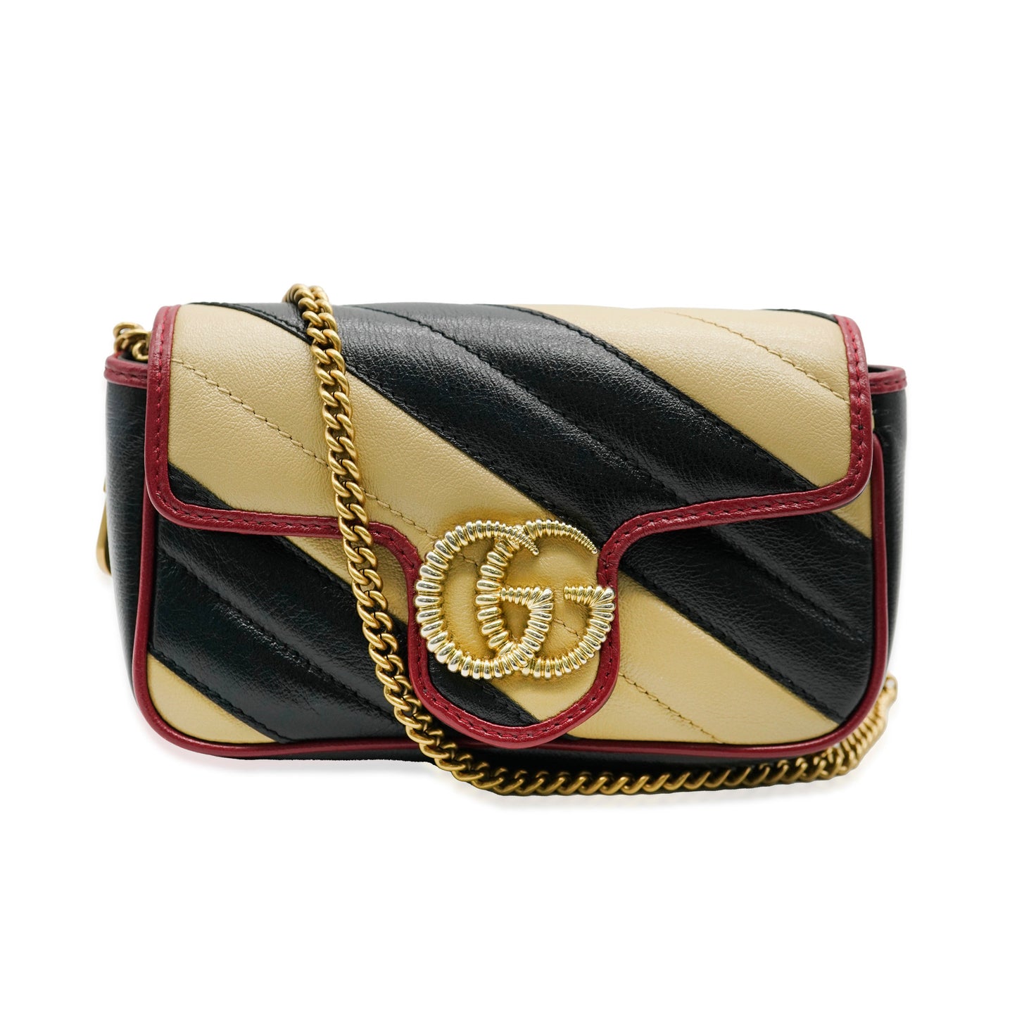 Red Black Beige Vintage Calfskin Super Mini GG Marmont Torchon