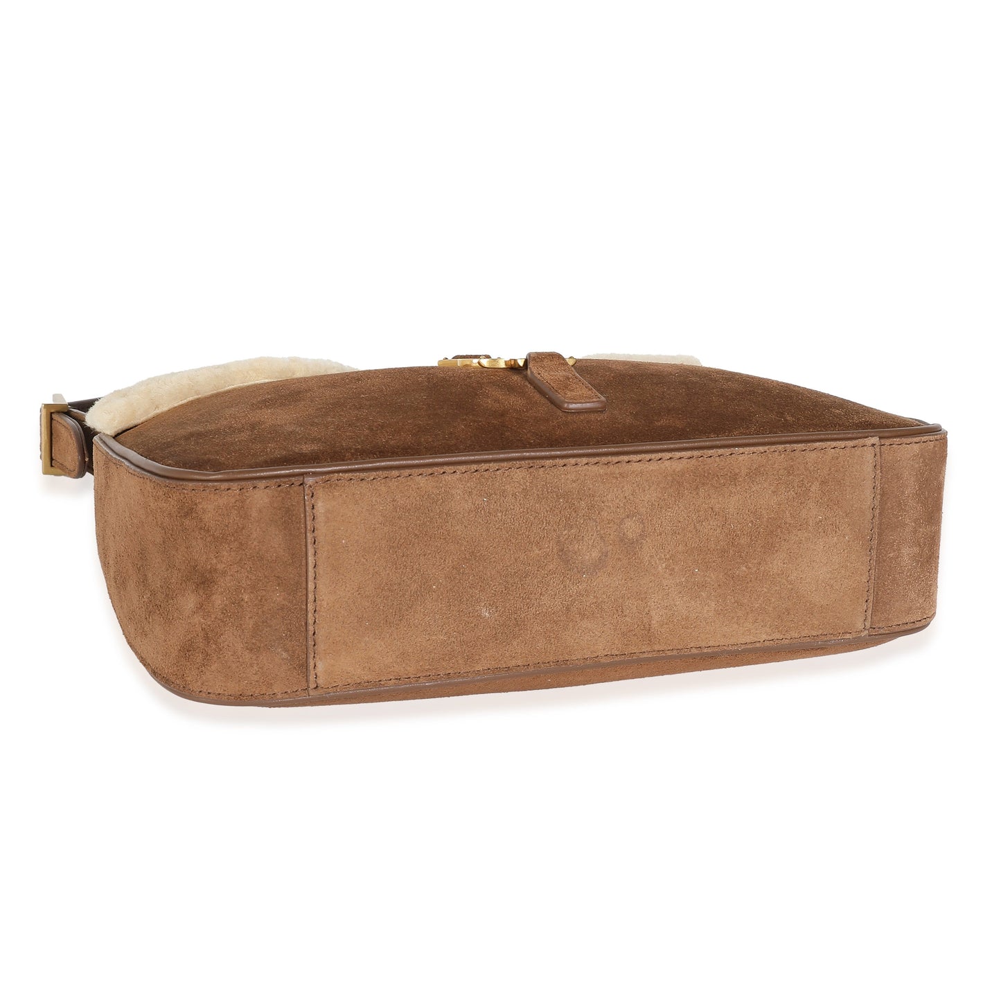 Dark Cigar Suede Natural Beige Shearling Le 5 A 7 Hobo