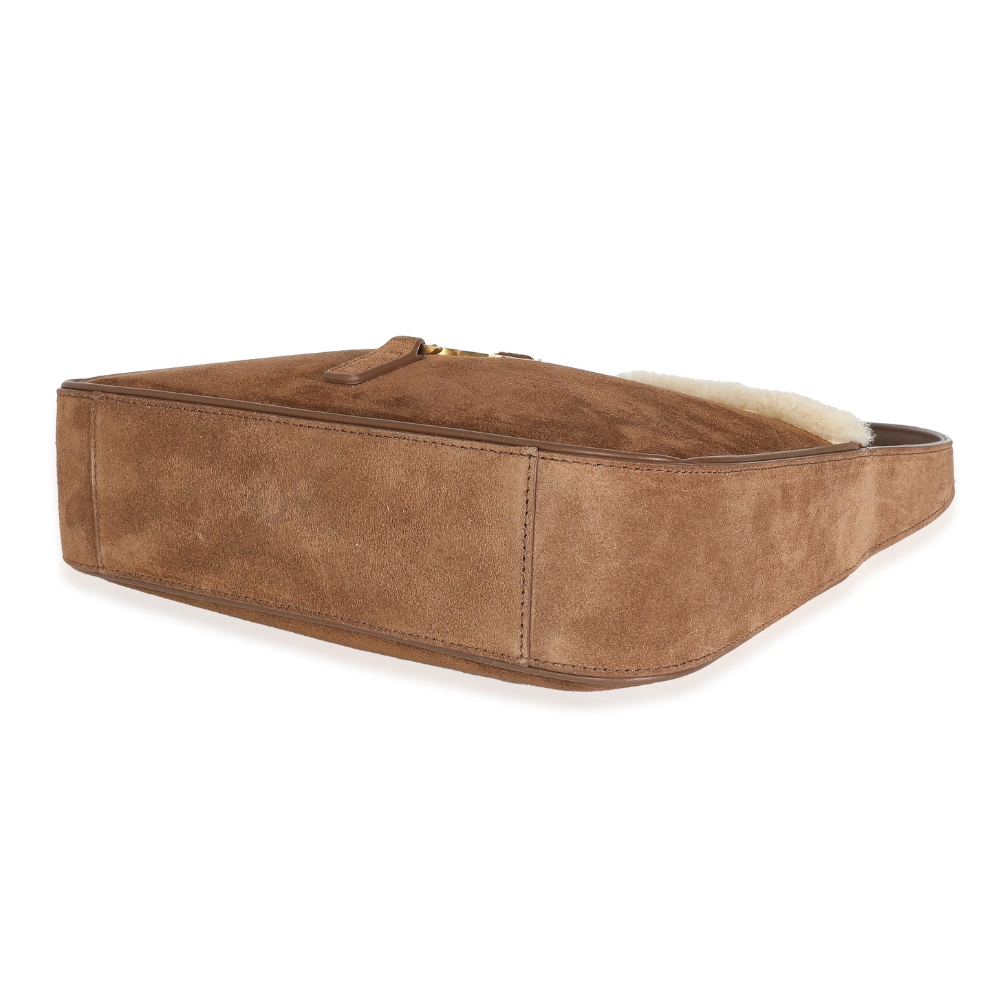 Dark Cigar Suede Natural Beige Shearling Le 5 A 7 Hobo