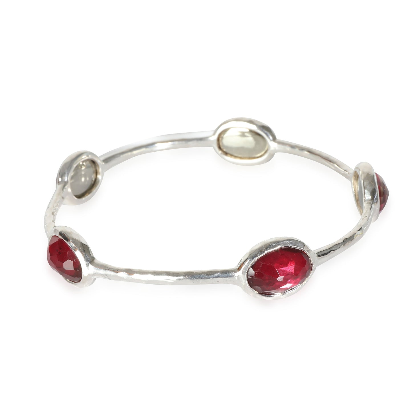 Rock Red Doublet Candy Bracelet in  Sterling Silver