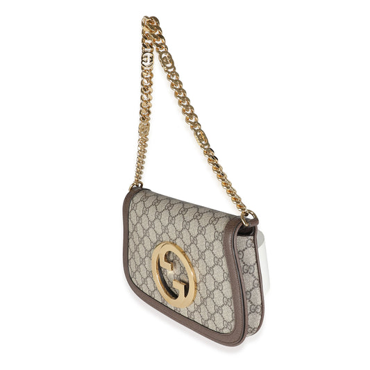 Beige GG Supreme Canvas Blondie Shoulder Bag