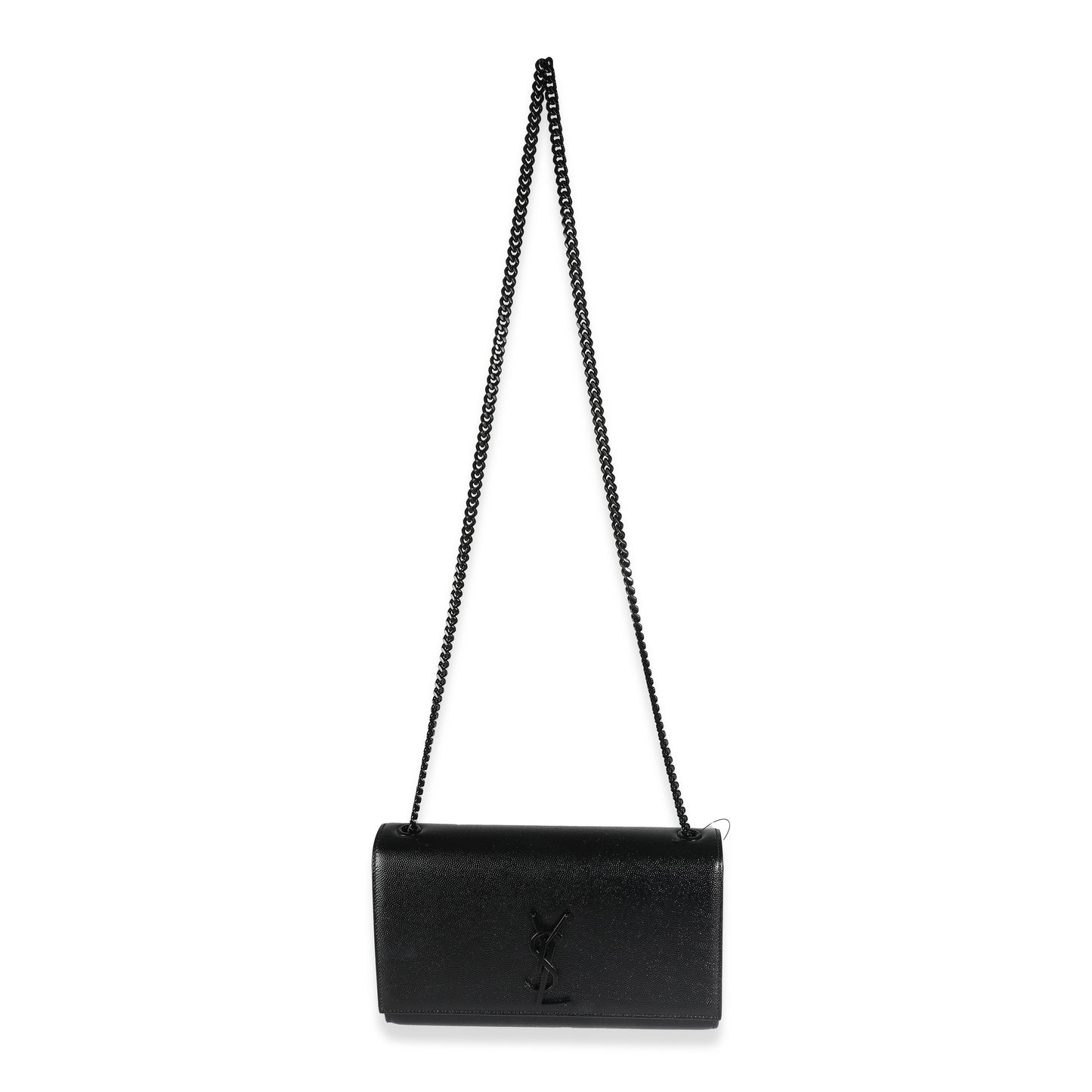 Black Grain De Poudre Monochrome Medium Kate Chain Bag