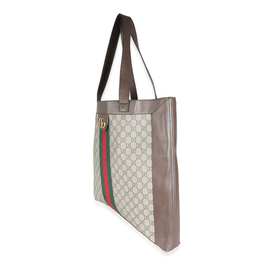 Brown GG Supreme Canvas Web Ophidia Vertical Shopping Tote