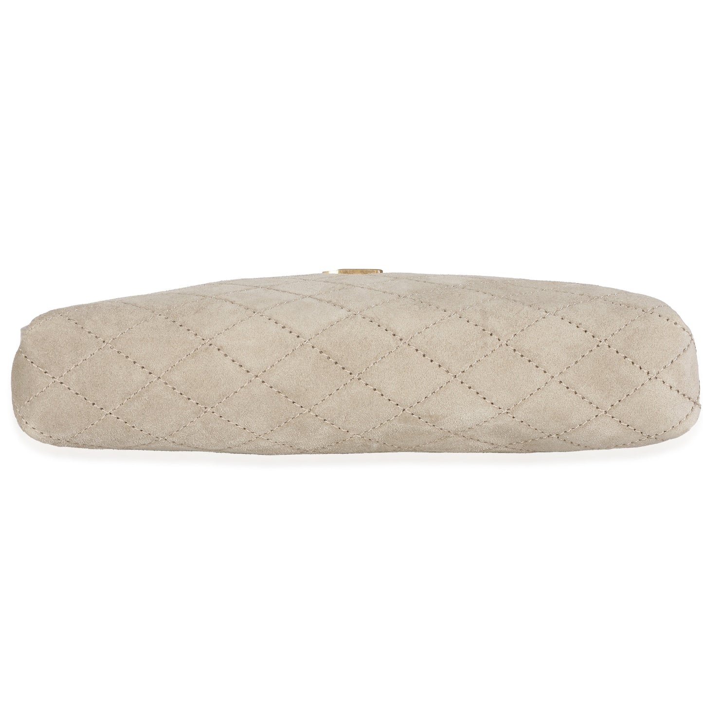 Matt Gold Quilted Suede Gaby Zipped Pouch