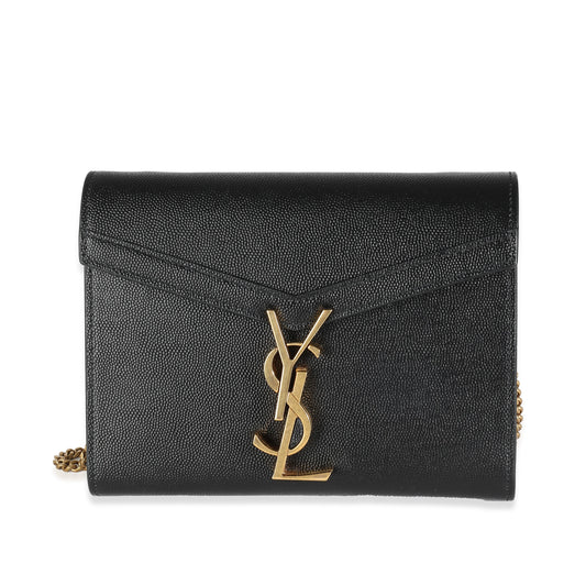 Black Grain De Poudre Monogram Cassandra Wallet On Chain