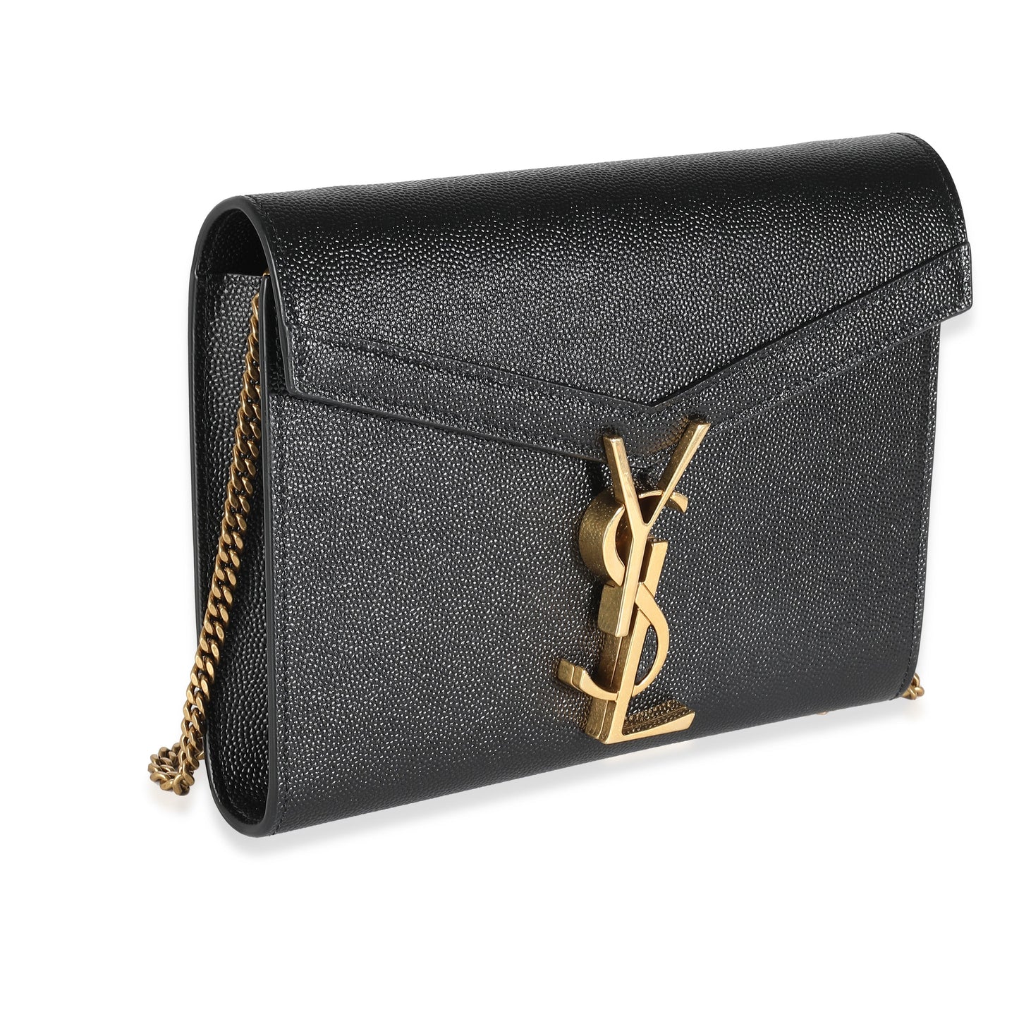 Black Grain De Poudre Monogram Cassandra Wallet On Chain