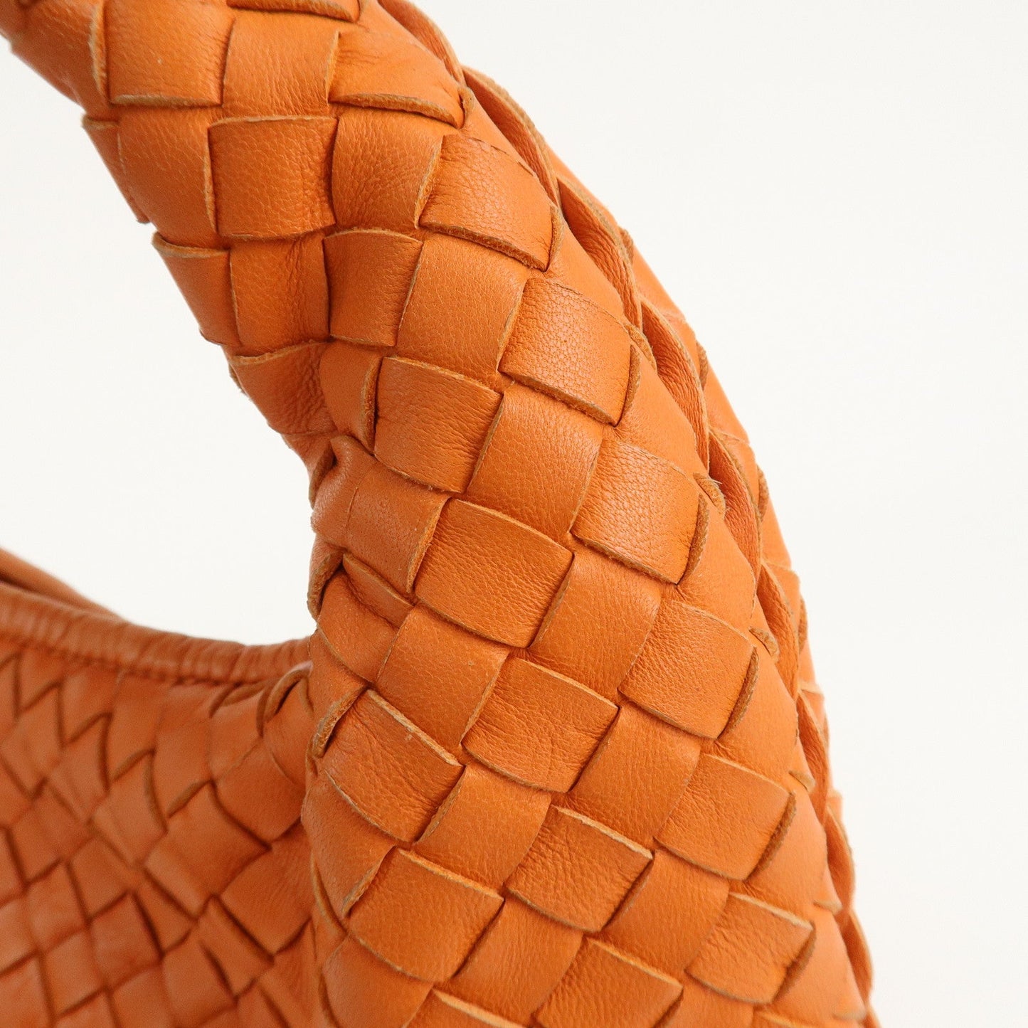 BOTTEGA VENETA Hobo Intrecciato Leather Shoulder Bag Orange 115653