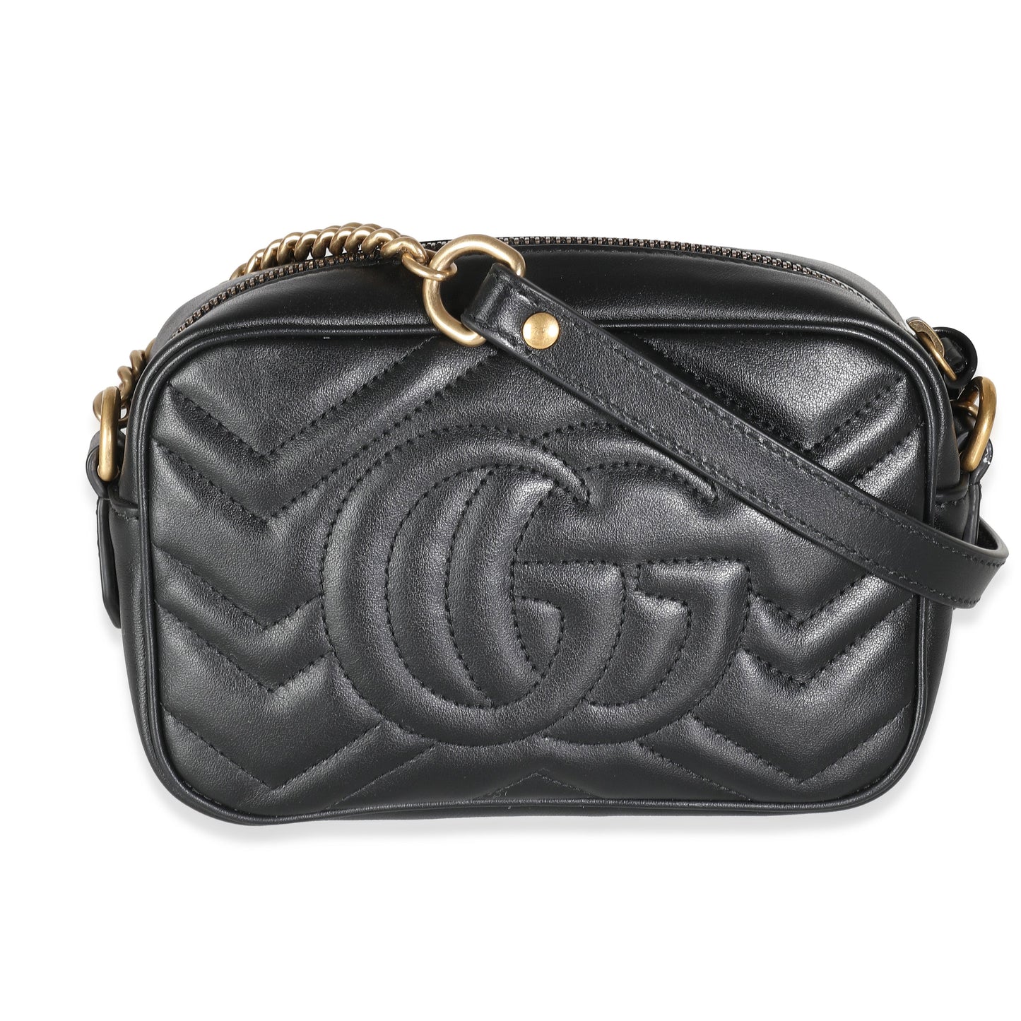 Black Matelasse Mini GG Marmont Camera Bag