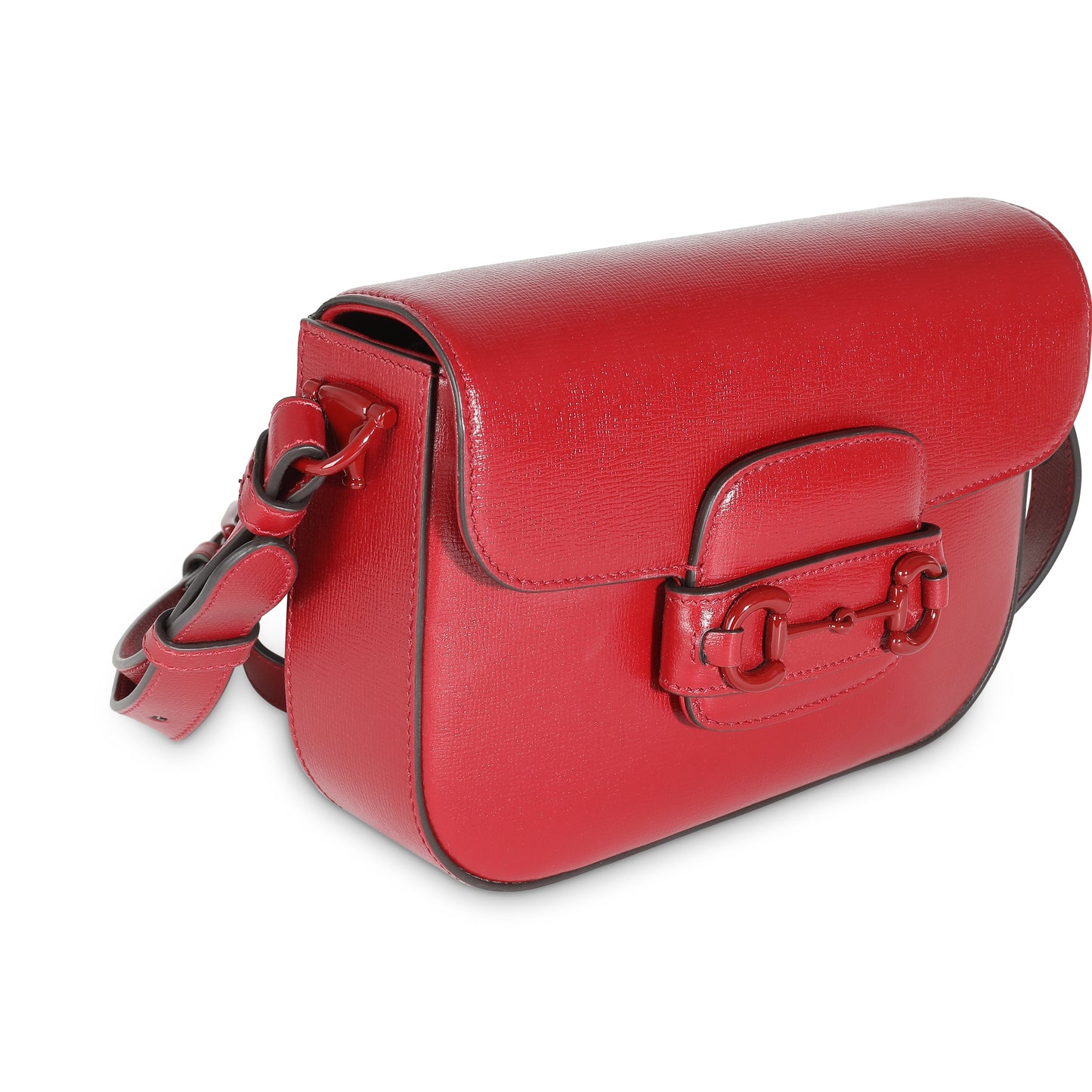 New Cherry Red Calfskin Mini Horsebit 1955 Bag