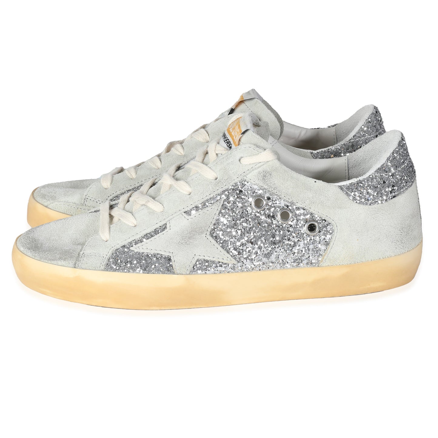 Silver Glitter Superstar Double Quarter Sneakers 39