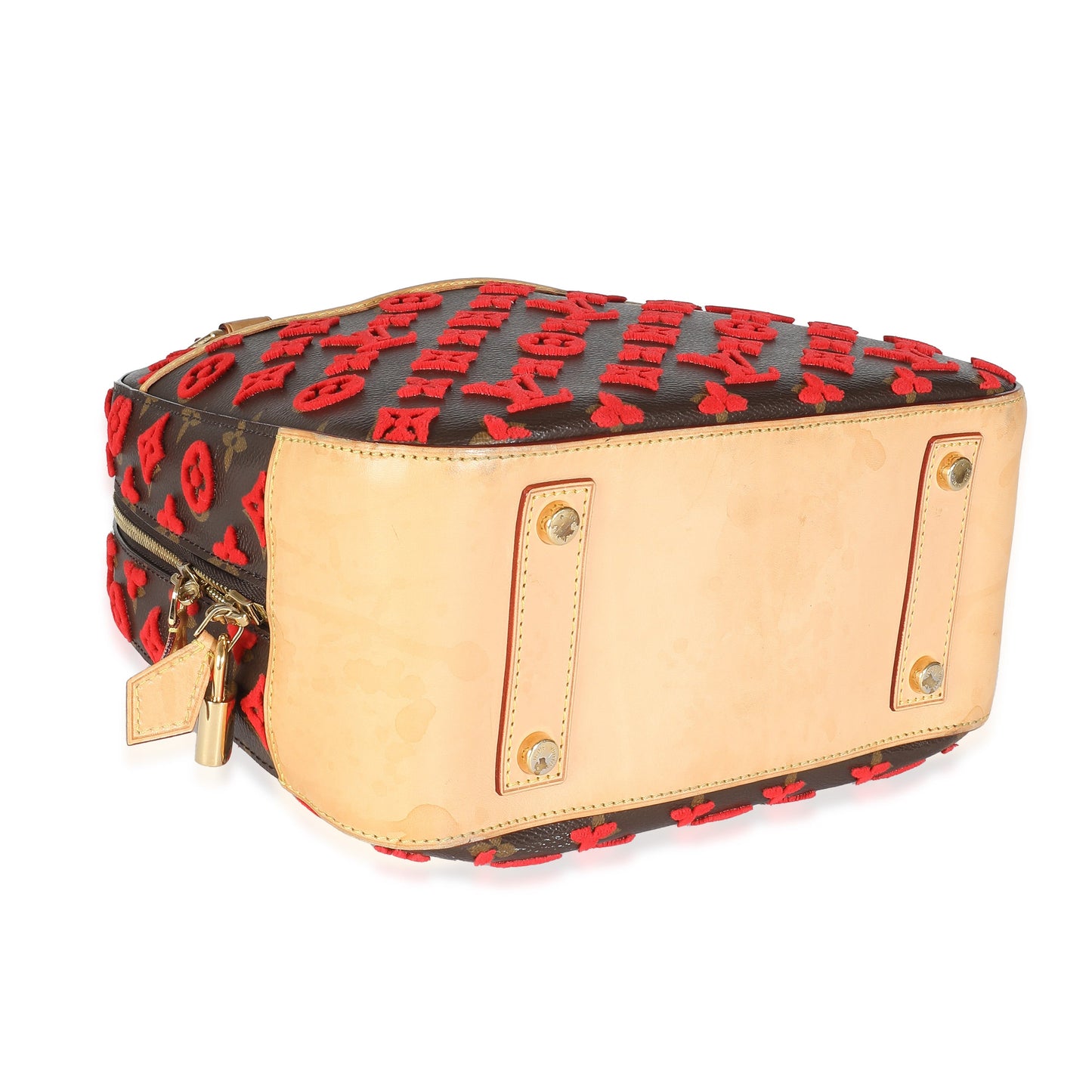 Red Tuffetage Monogram Canvas Deauville Cube