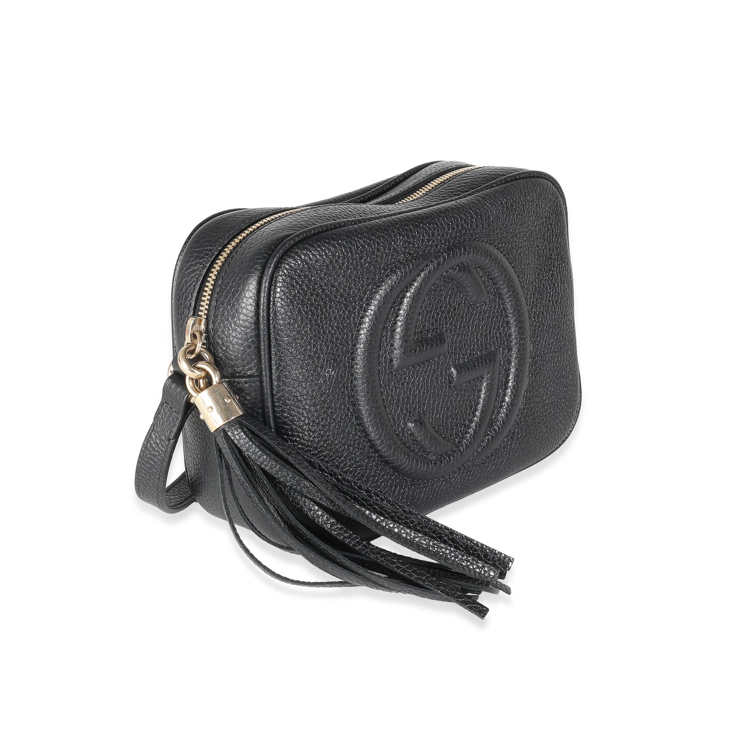 Black Pebbled Calfskin Soho Disco Bag