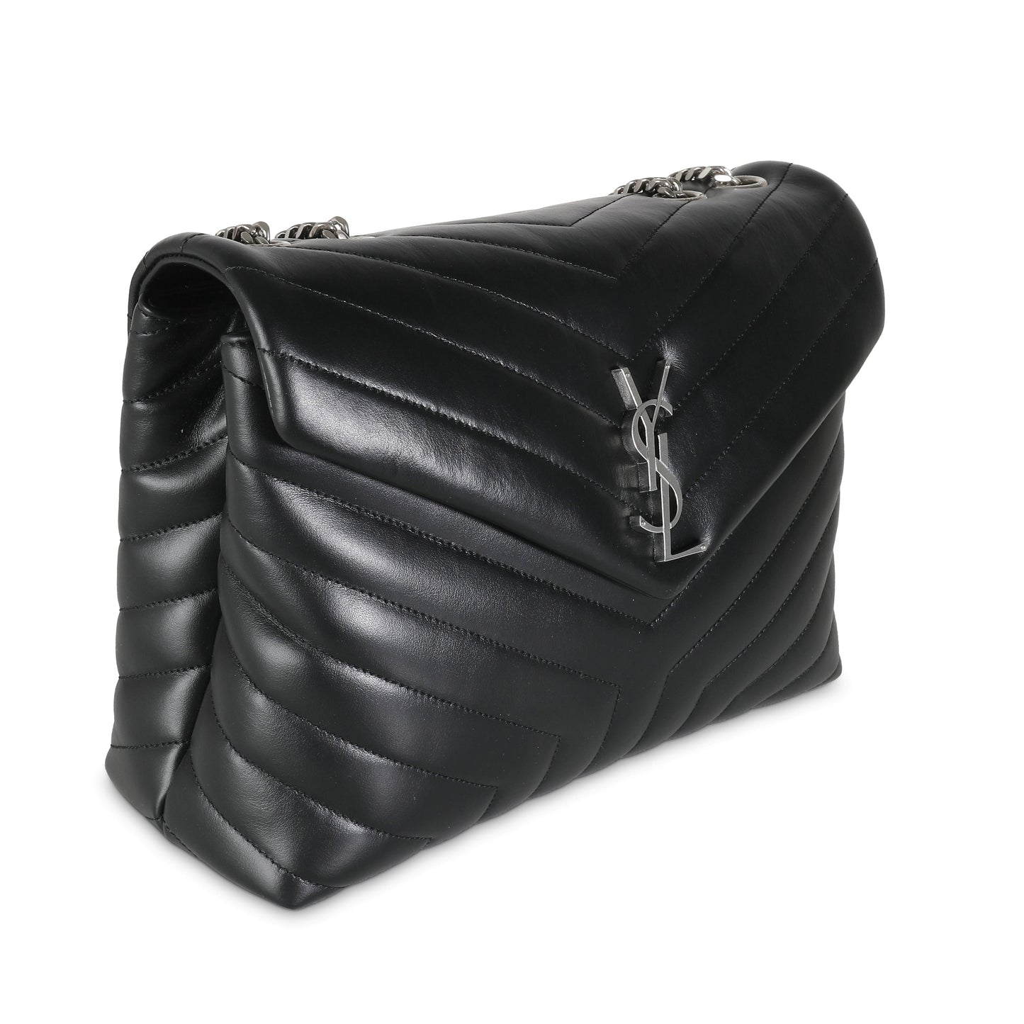 Black Matelassé Lambskin Medium Loulou