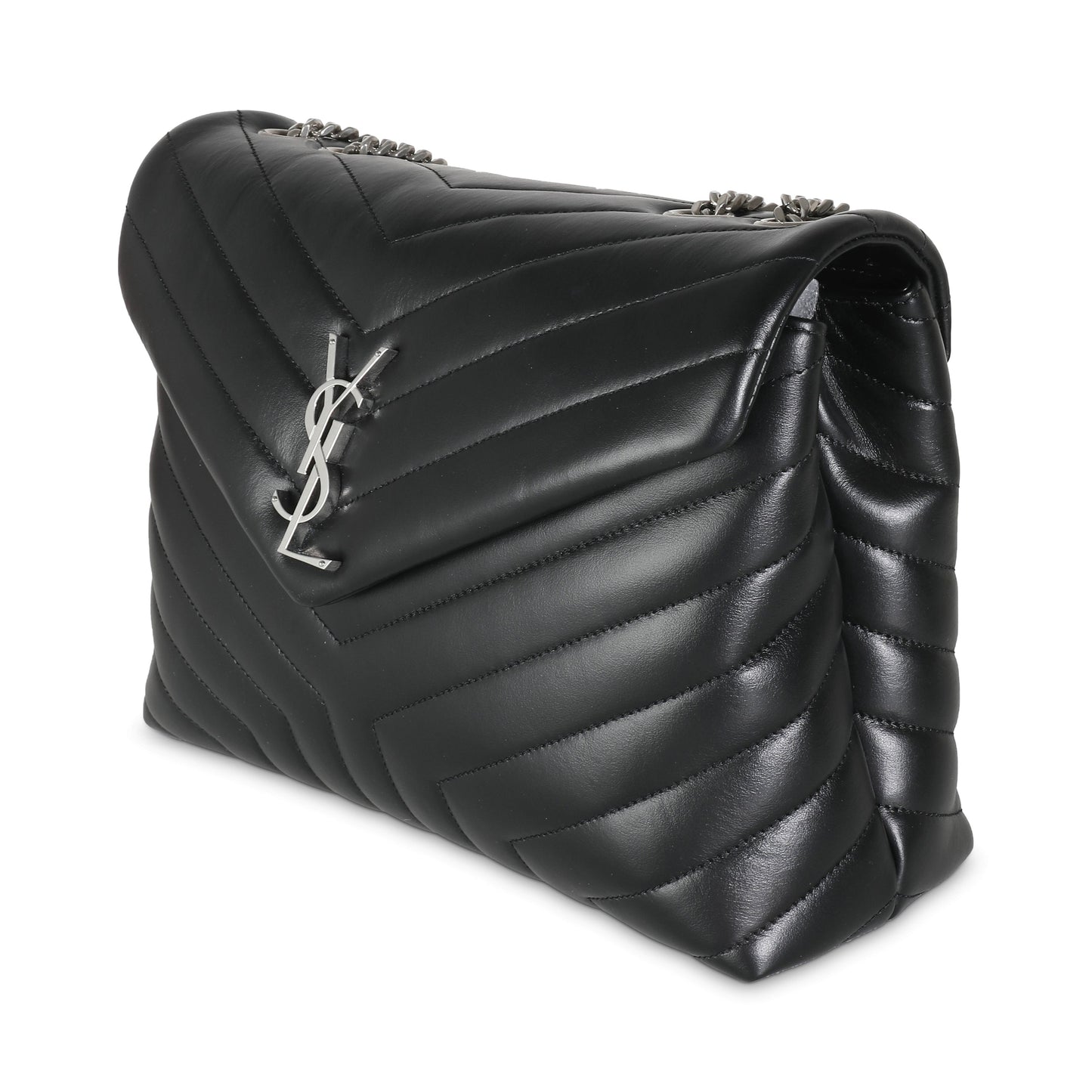 Black Matelassé Lambskin Medium Loulou