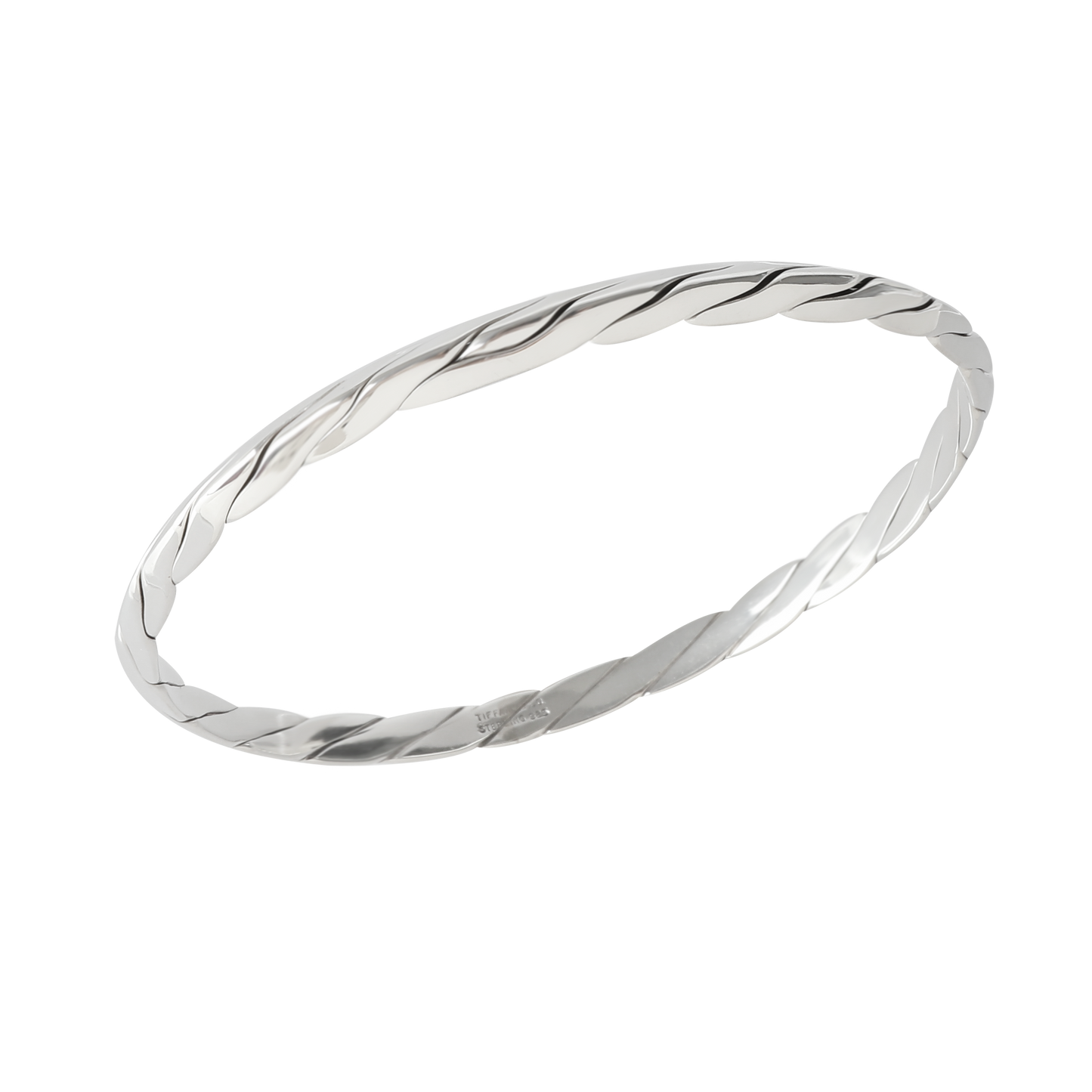 Twisted Slip on Bracelet in  Sterling Silver