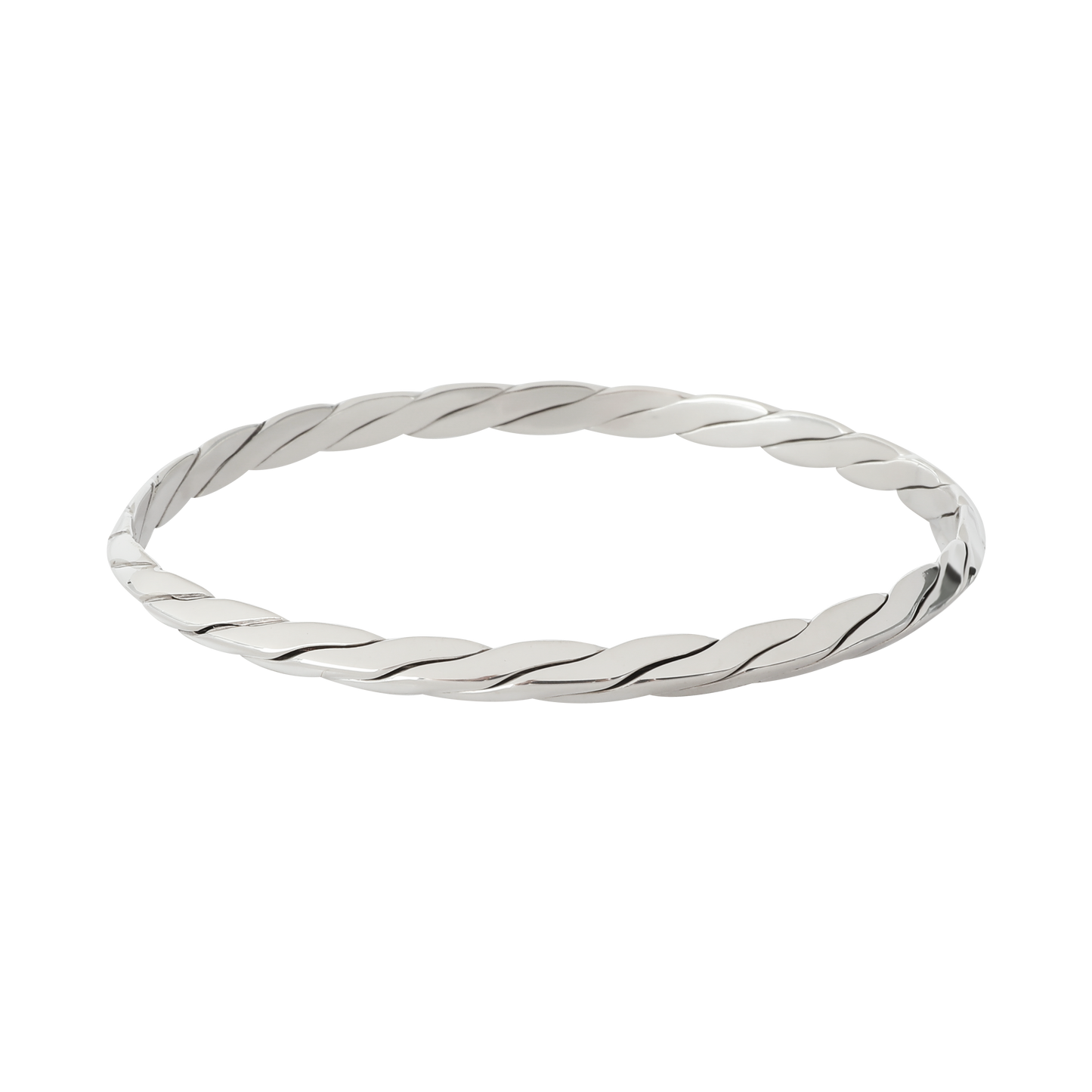 Twisted Slip on Bracelet in  Sterling Silver