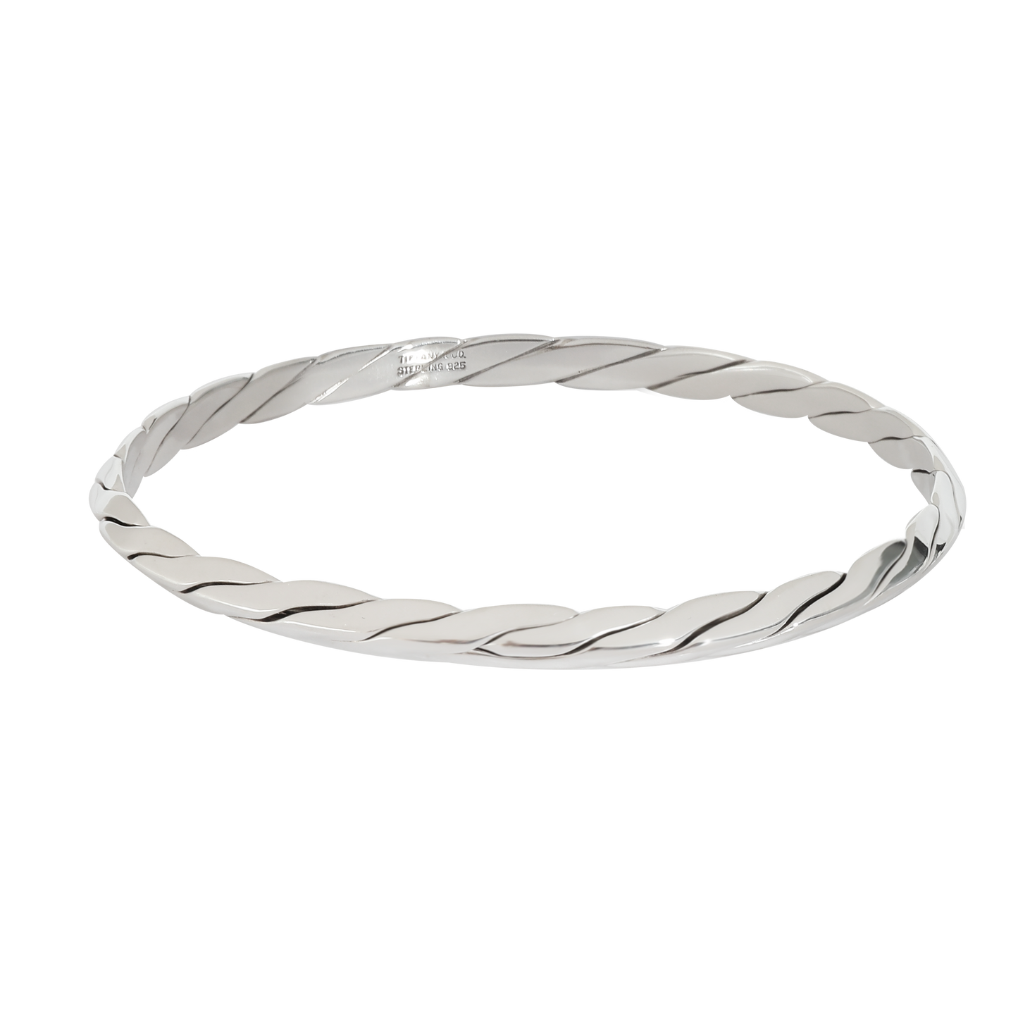 Twisted Slip on Bracelet in  Sterling Silver