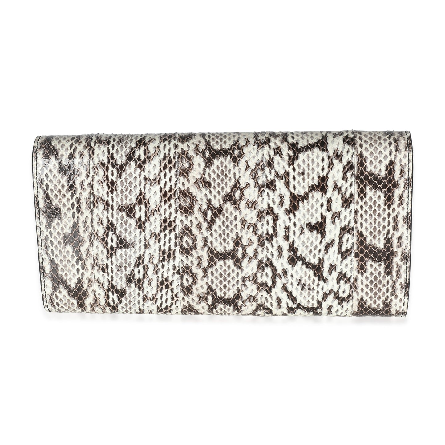 Beige Snakeskin Pearly GG Marmont Clutch