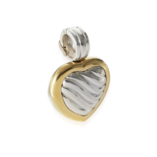 Sculpted Cable Fashion Pendant in 18k Yellow Gold/Sterling Silver