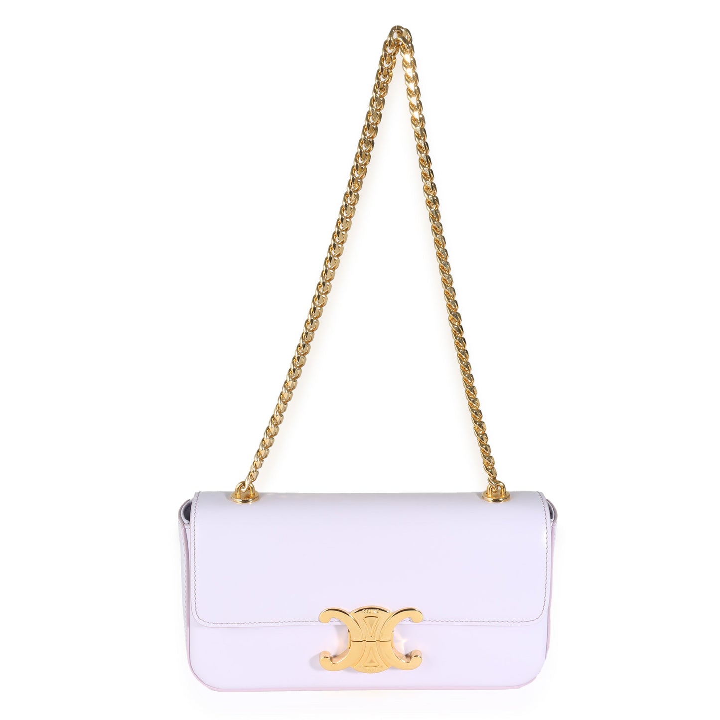 Light Lavender Shiny Calfskin Triomphe Chain Bag