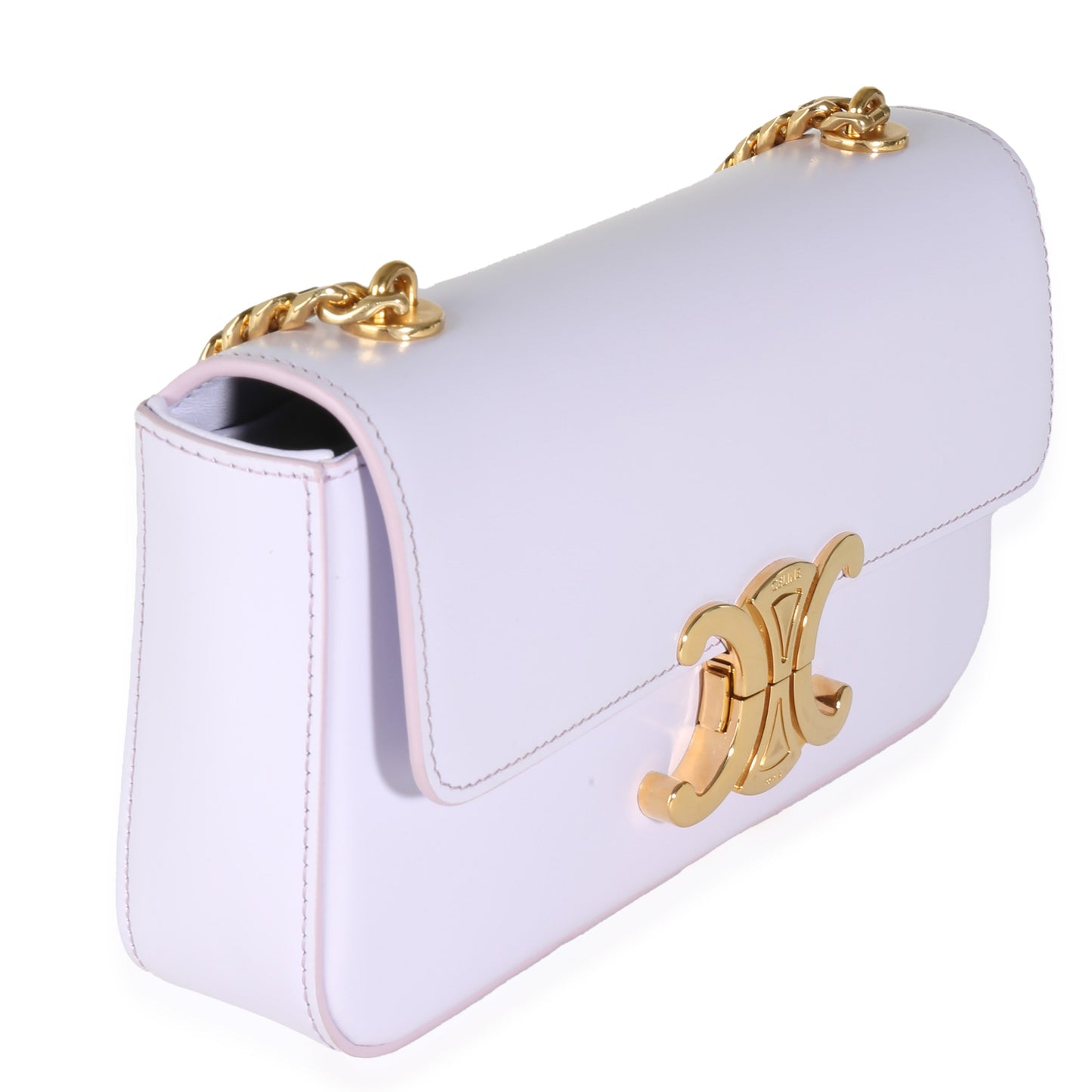 Light Lavender Shiny Calfskin Triomphe Chain Bag