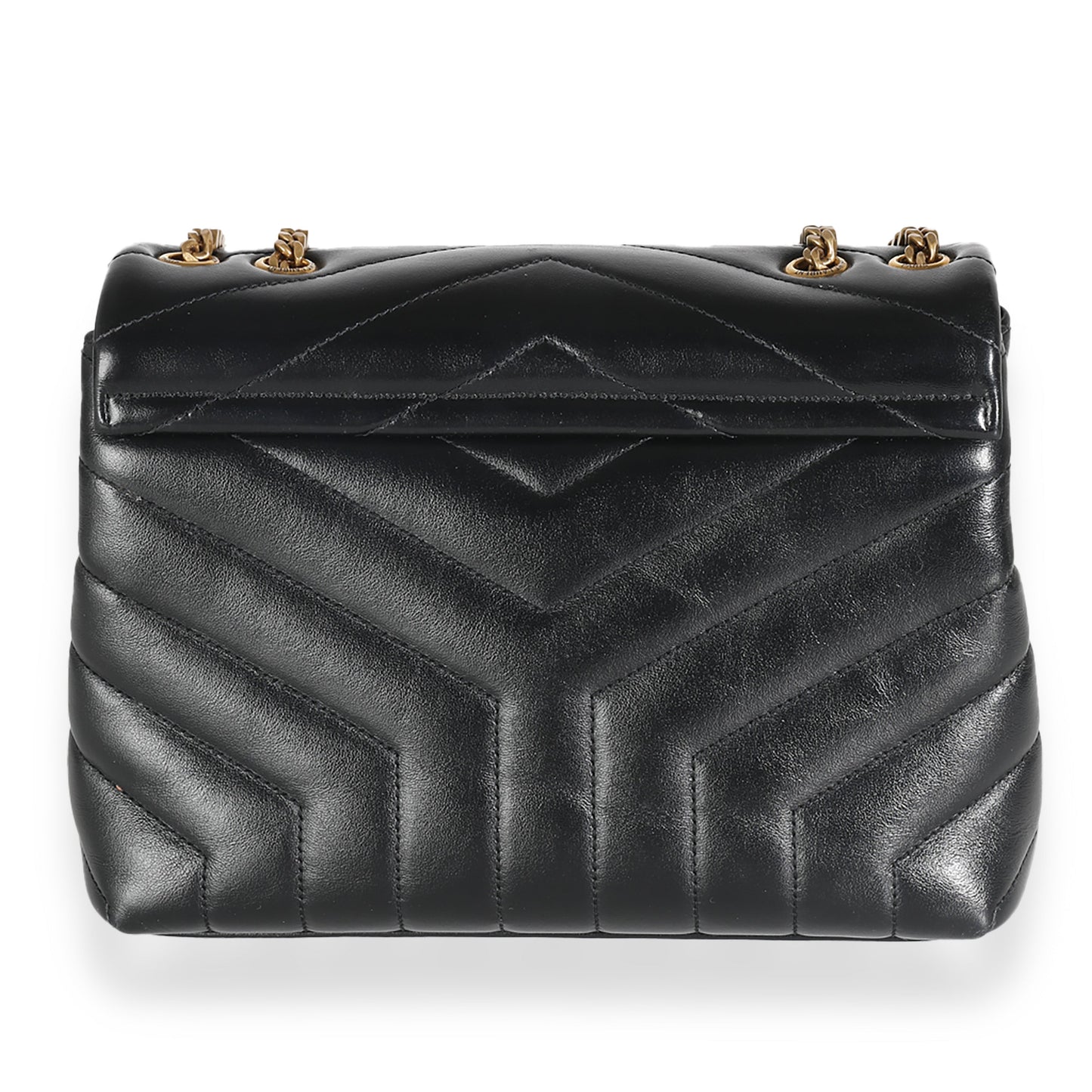 Black Quilted Calfskin Monogram Small Loulou Chain Bag