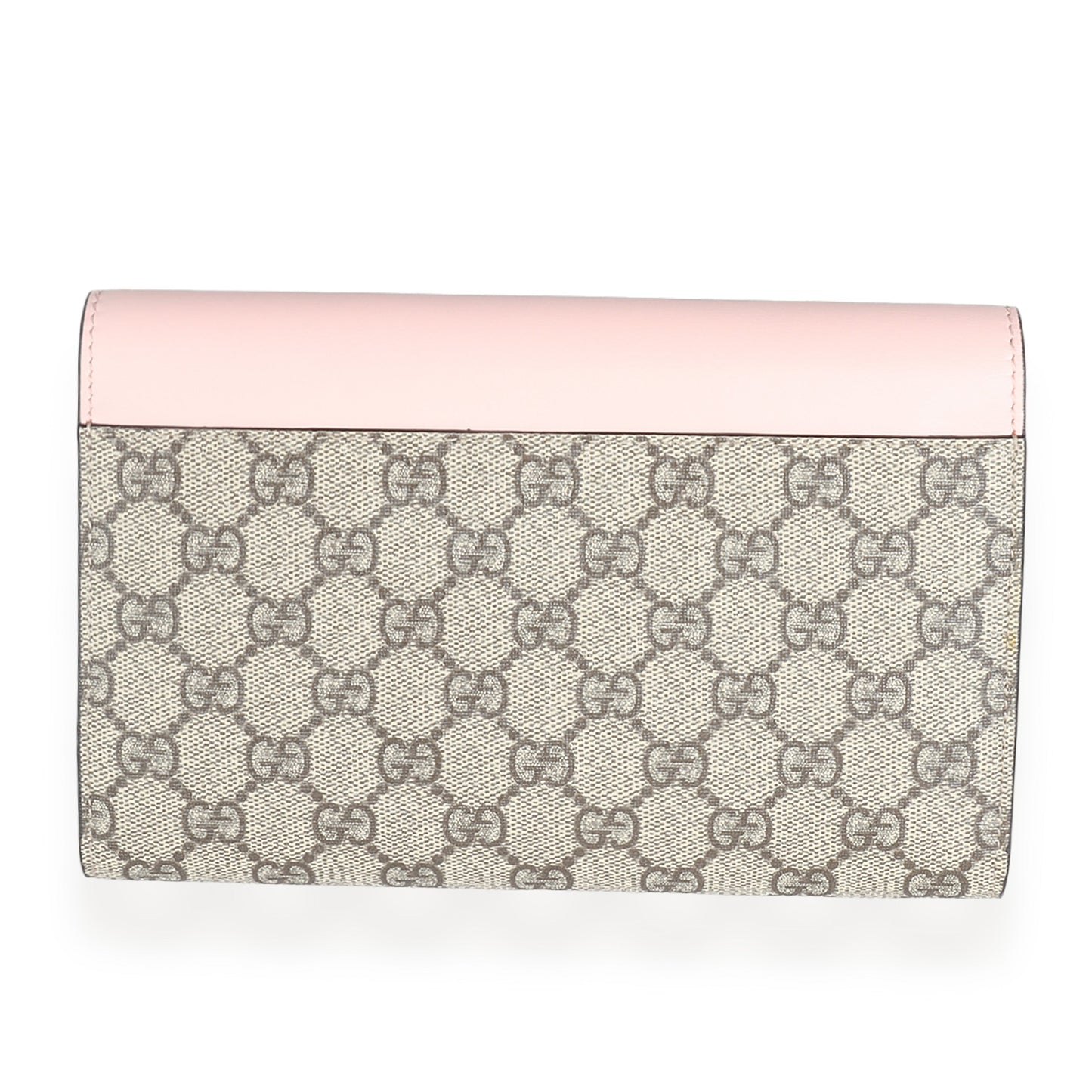 Pink Calfskin GG Supreme Canvas Padlock Clutch